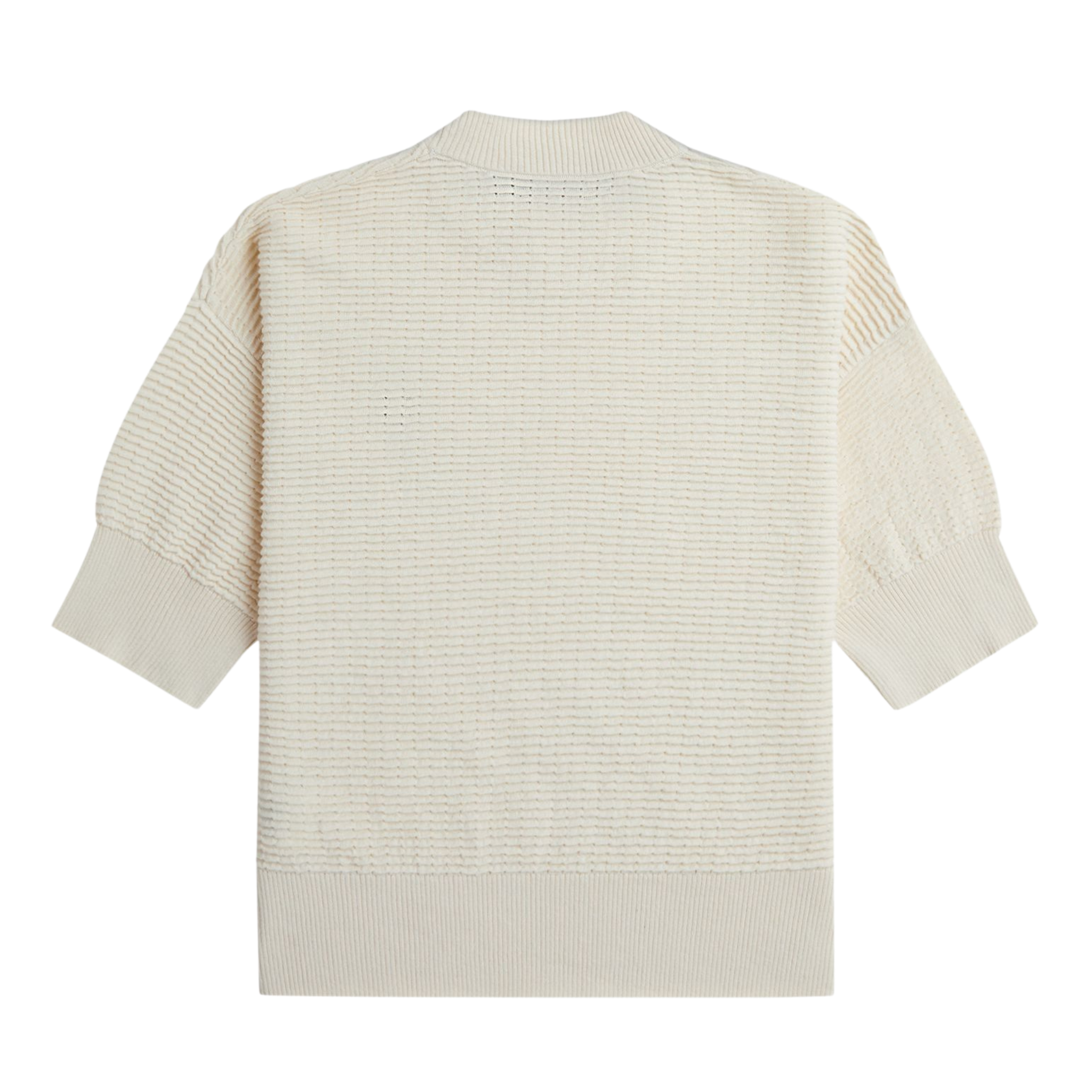 Womens Fred Perry Ecru Textured Knit High Neck Jumper