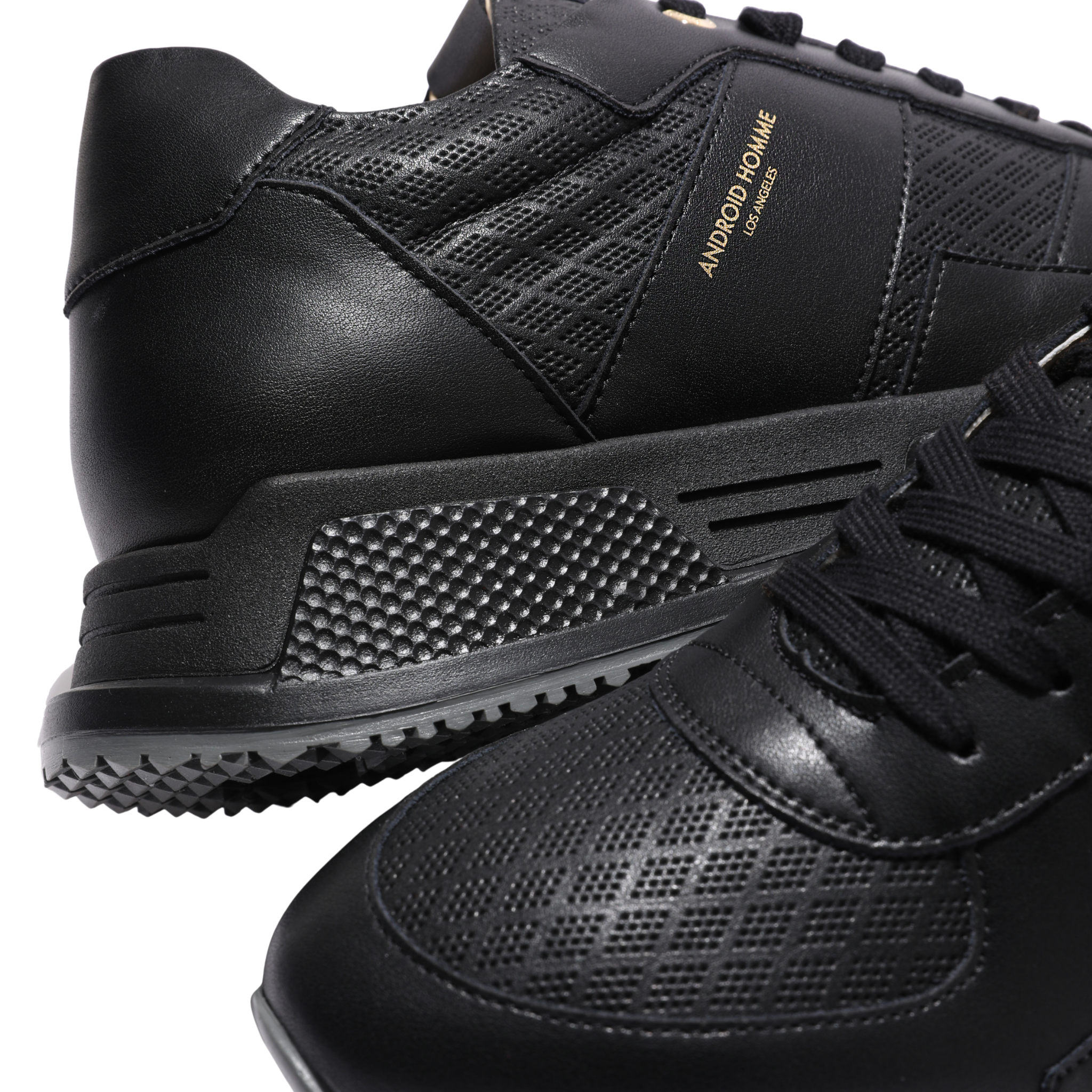 Mens Android Homme Black Matador Diamond Perforated Trainers