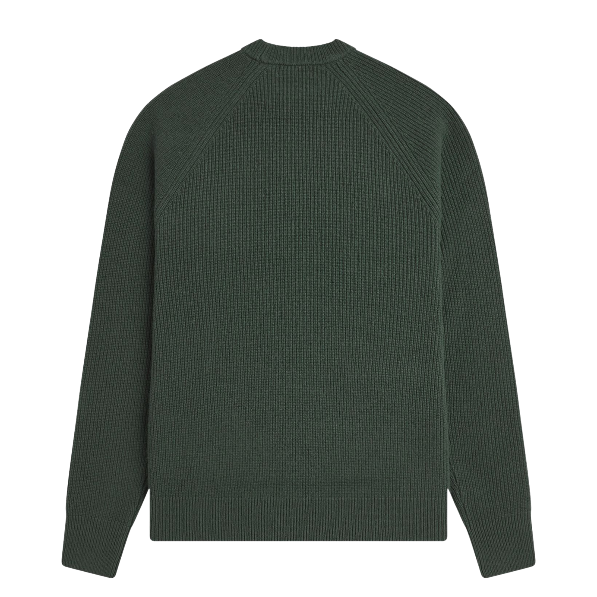 Mens Fred Perry Court Green Lambswool Raglan Jumper