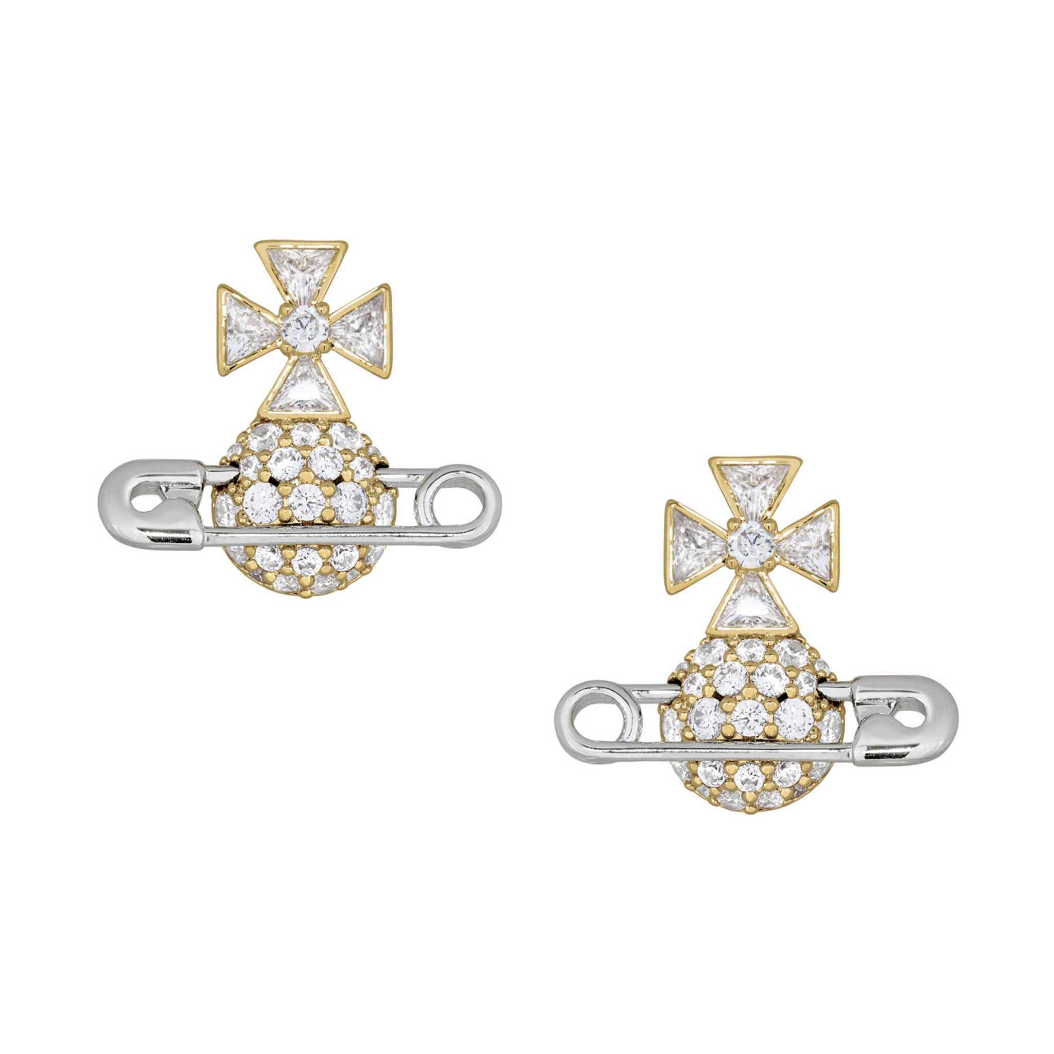 Vivienne Westwood Gold/Platinum/White CZ Hectorina Earrings