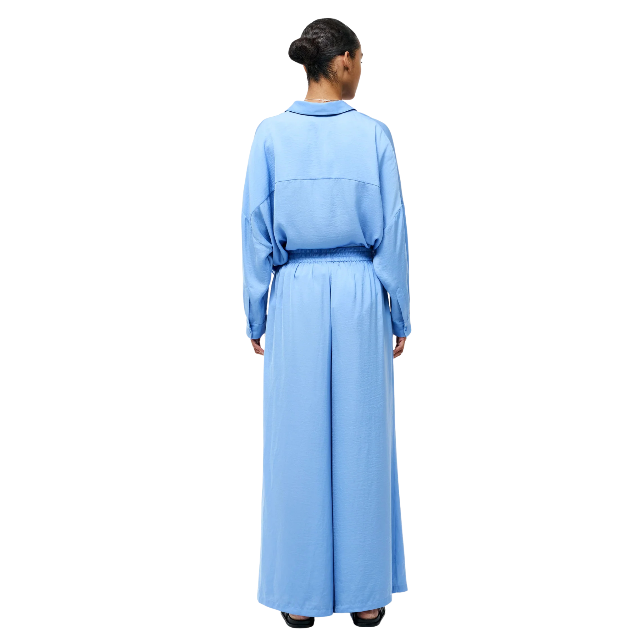 Womens French Connection Cornflower Blue Damasco Air Flow Wide Trousers