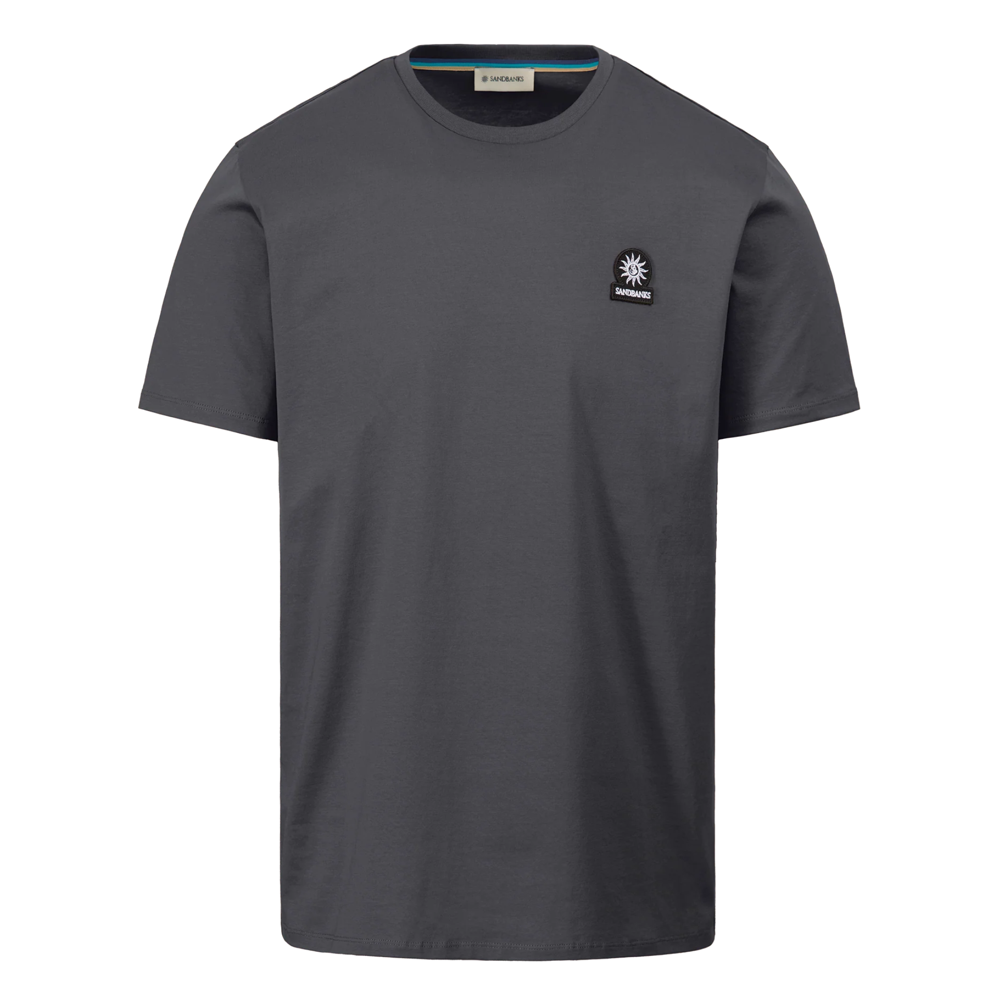 Mens Sandbanks Anthracite Mercerised Badge S/s T Shirt