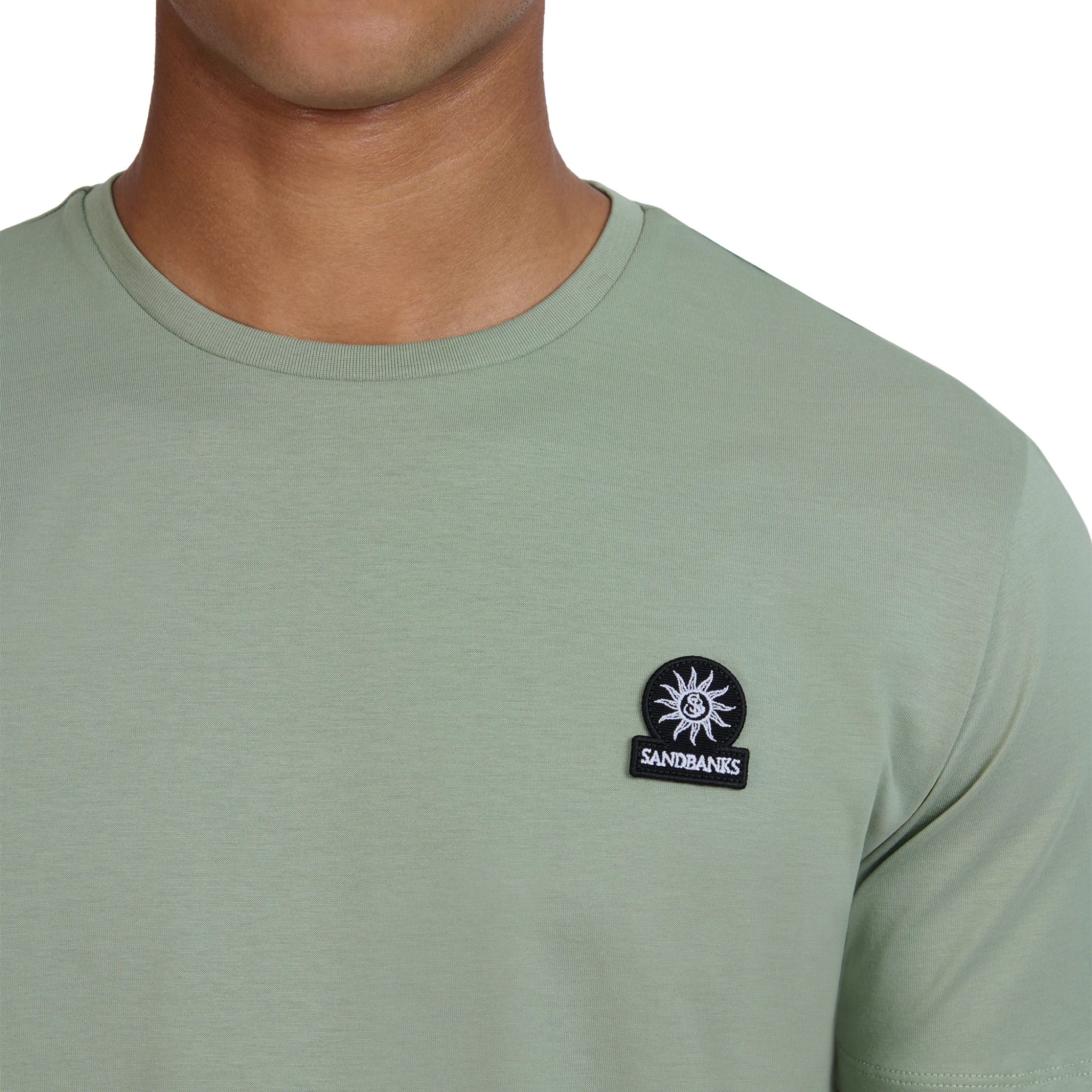 Mens Sandbanks Sage Badge Logo S/s T Shirt