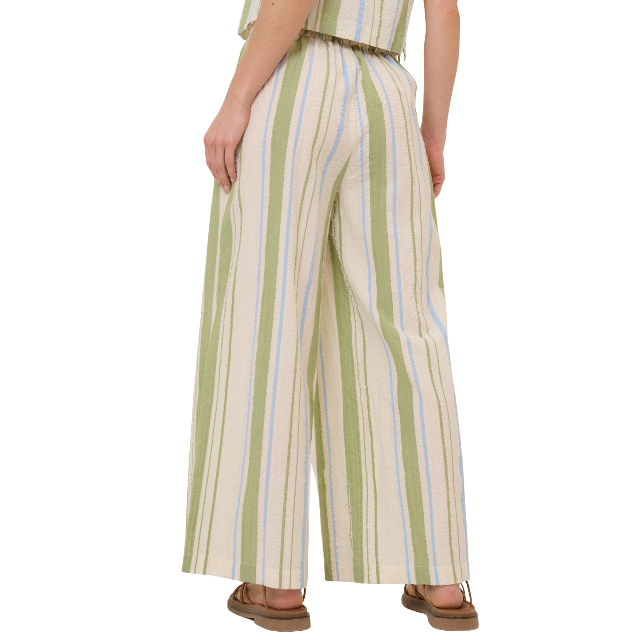 Womens Nobody's Child Green Stripe Parker Trousers