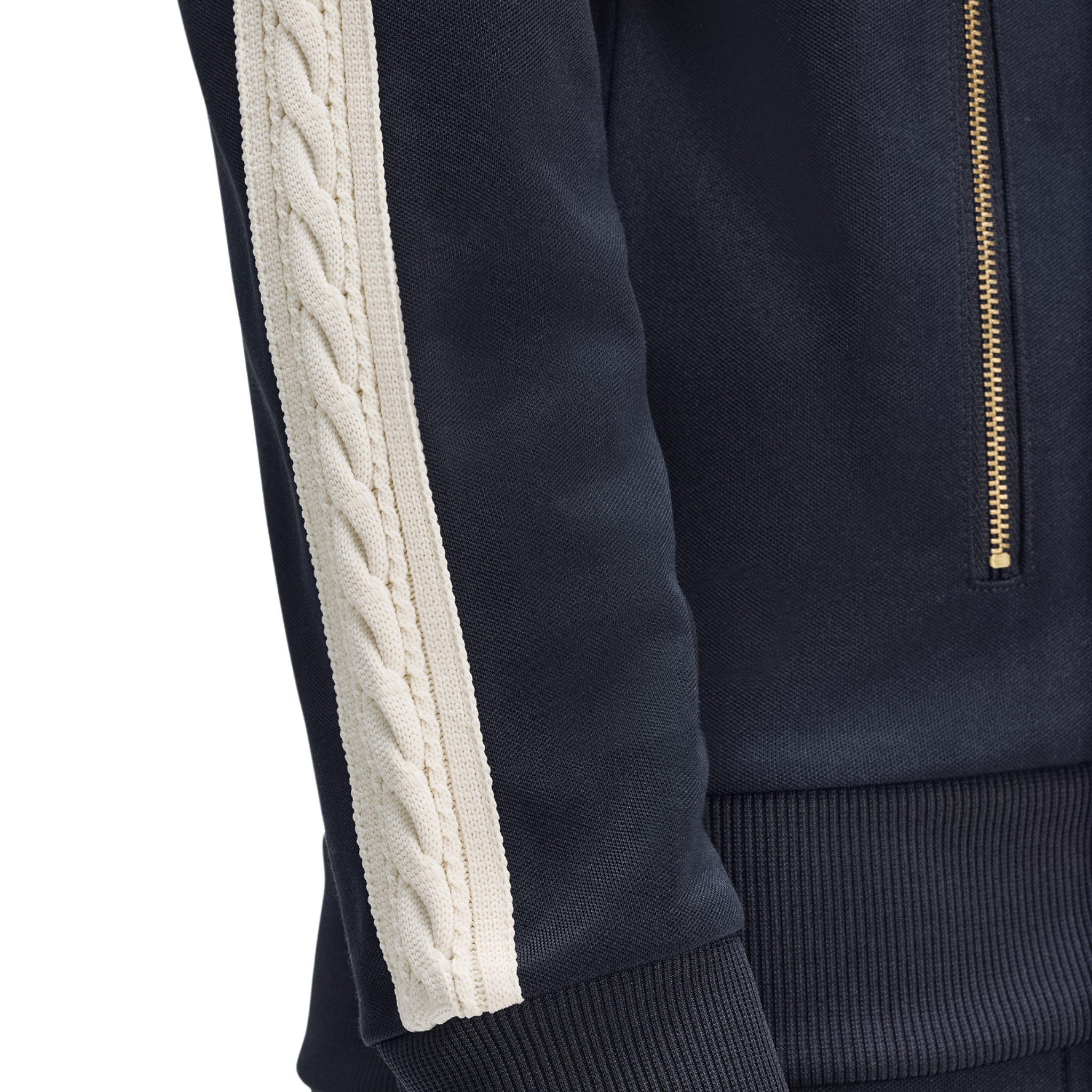 Mens Fred Perry Navy Cable Taped Track Jacket