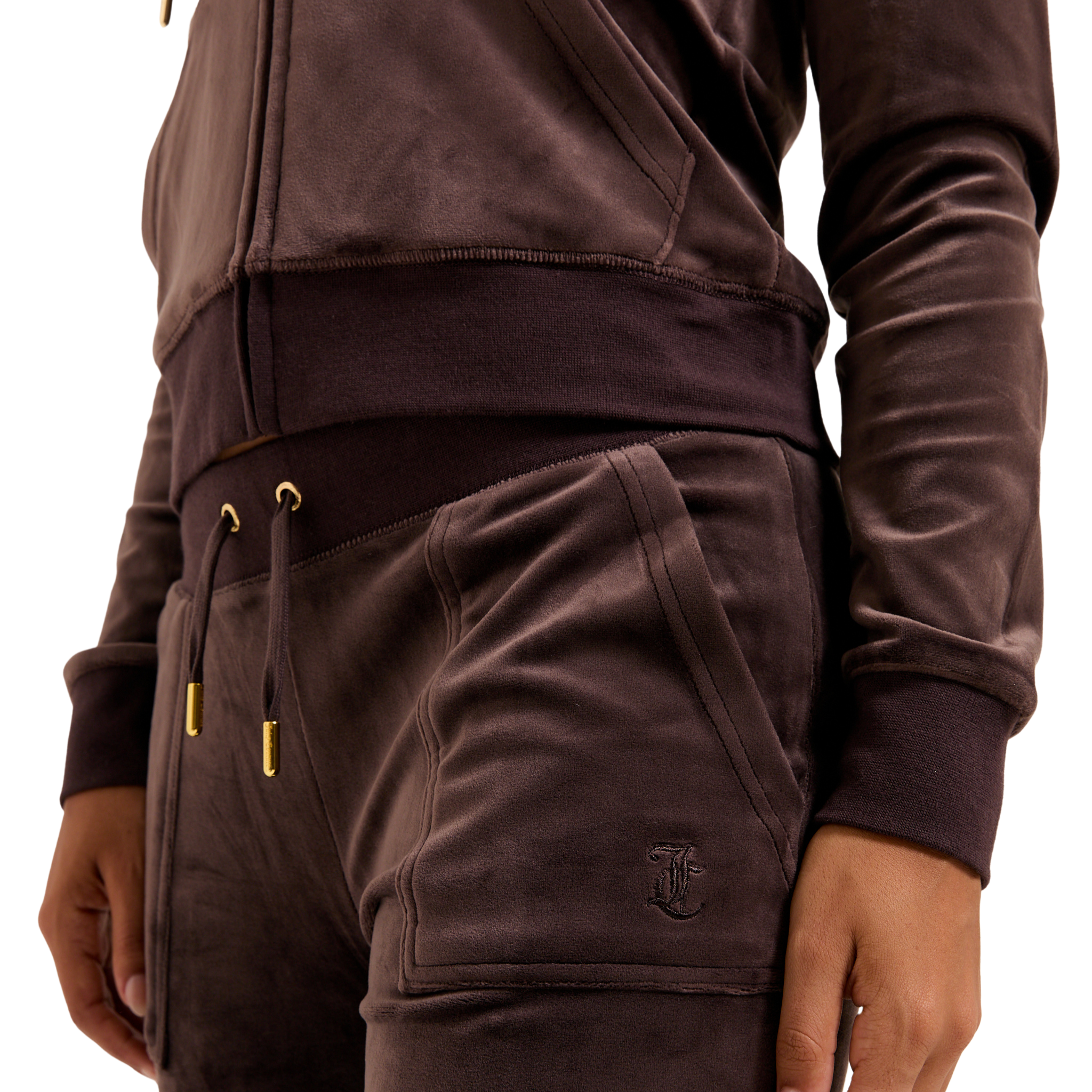 Womens Juicy Couture Java Layla Gold Velour Pants