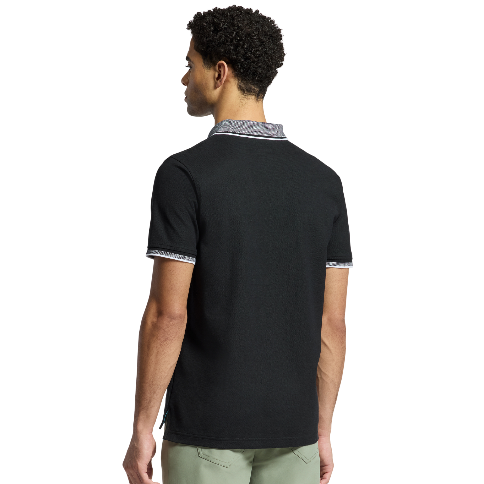 Mens Psycho Bunny Black Evandale Oxford Collar Pique S/s Polo