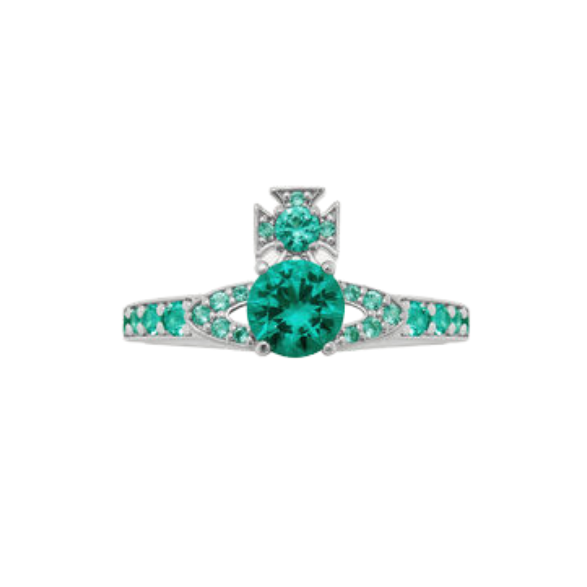 Vivienne Westwood Platinum/Turquoise Ismene Ring