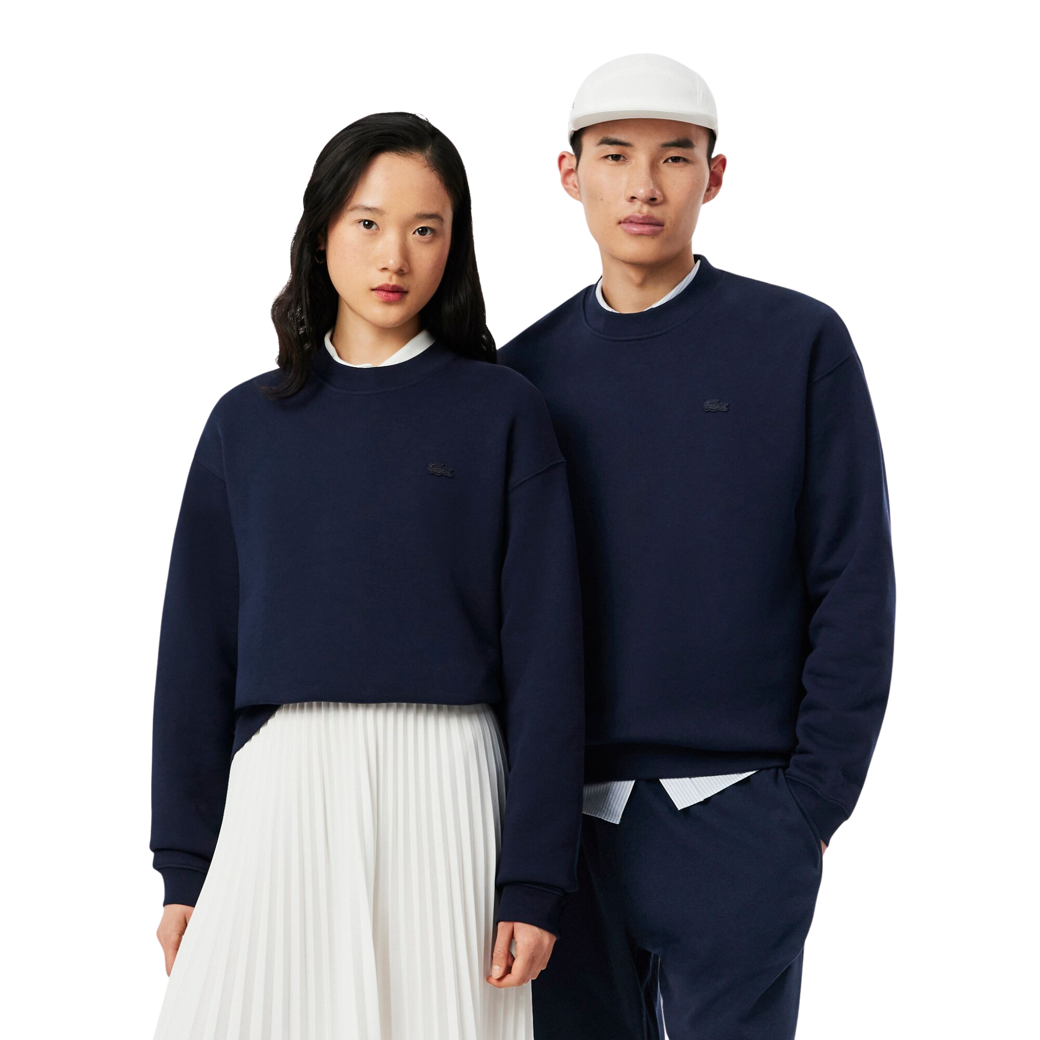 Mens Lacoste Navy Loose Fit Heavy Fleece Sweatshirt