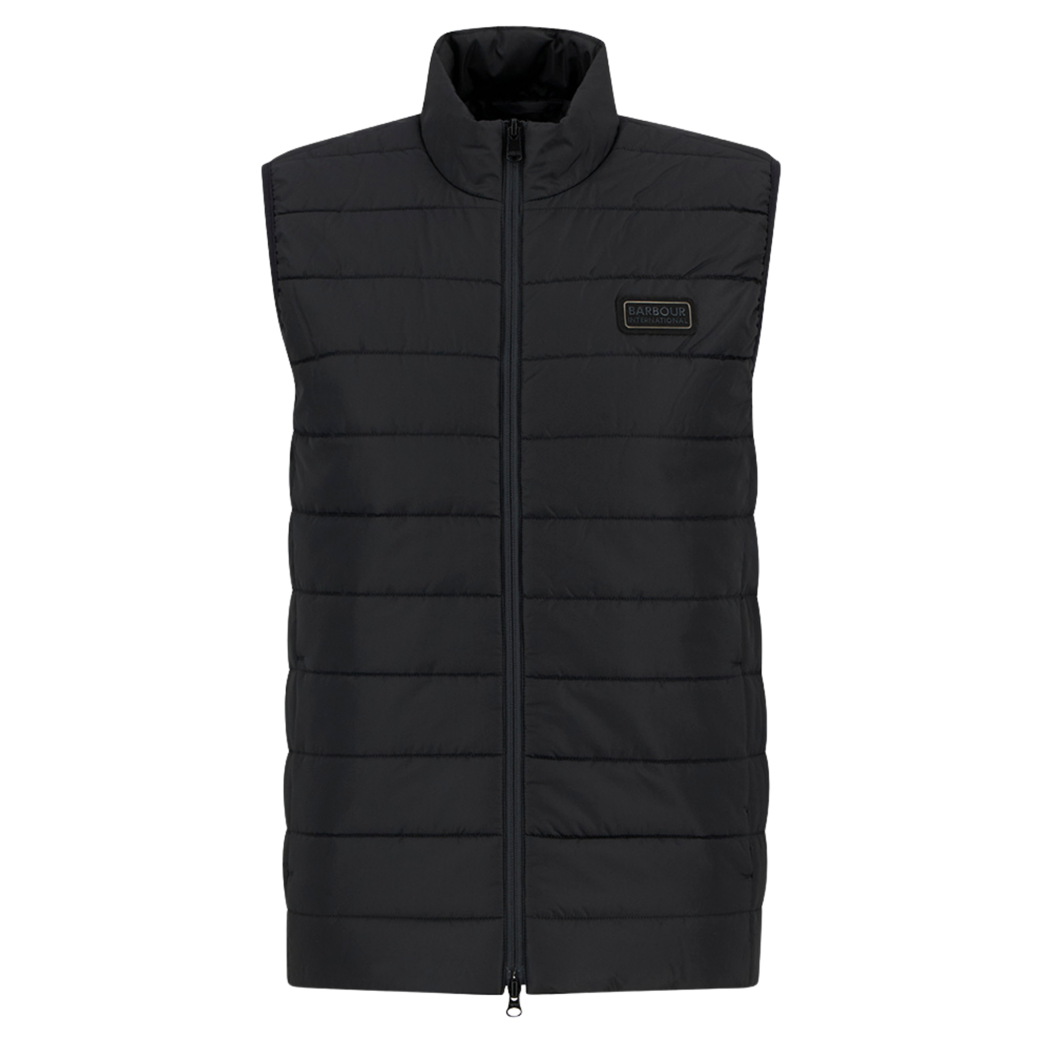 Mens Barbour International Black Aldon Quilted Gilet