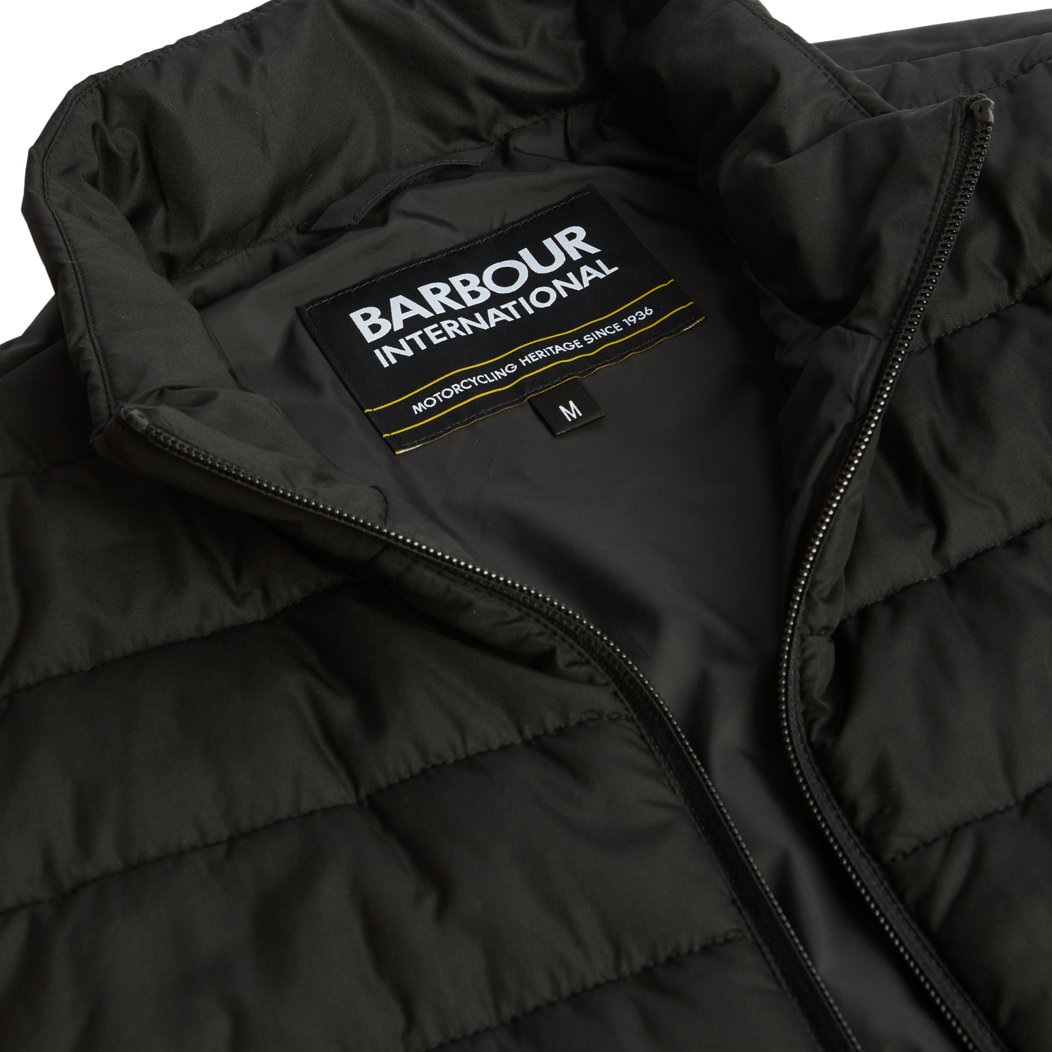 Mens Barbour International Black Aldon Quilted Gilet