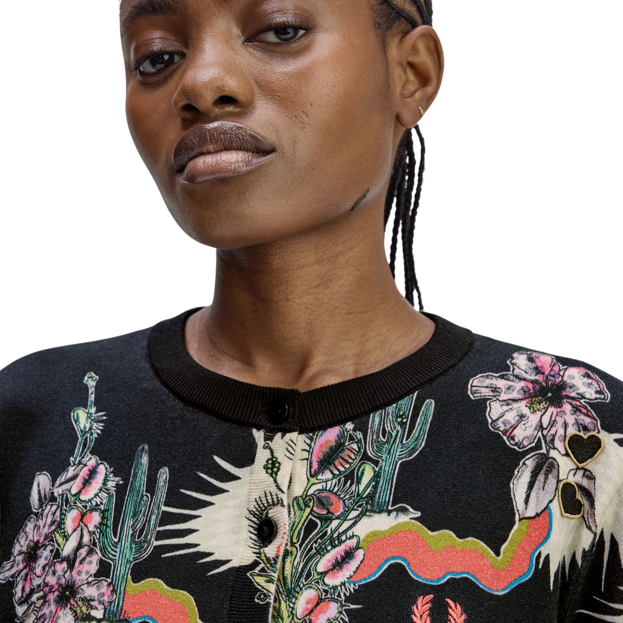 Womens Fred Perry x Amy Winehouse Black Printed Cardigan