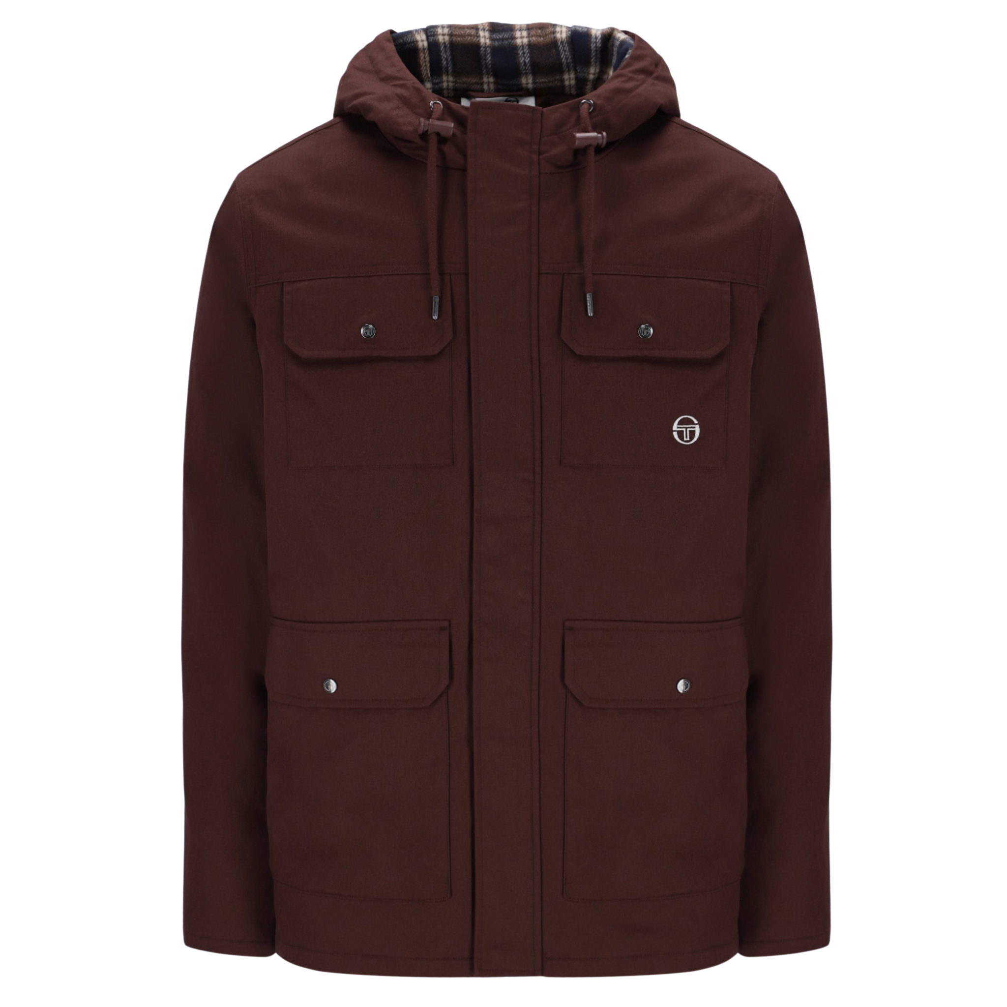 Mens Sergio Tacchini Bitter Chocolate Weaver Hooded Field Jacket