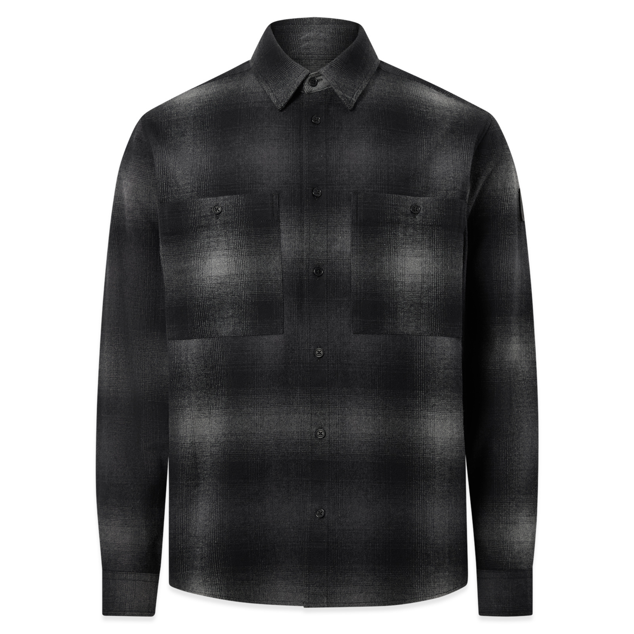 Mens Belstaff Black Outpost Brushed Cotton Flannel Overshirt