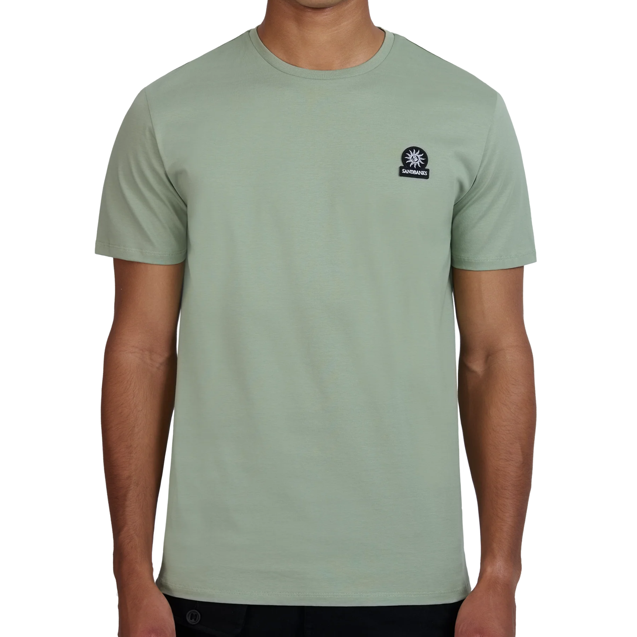 Mens Sandbanks Sage Badge Logo S/s T Shirt