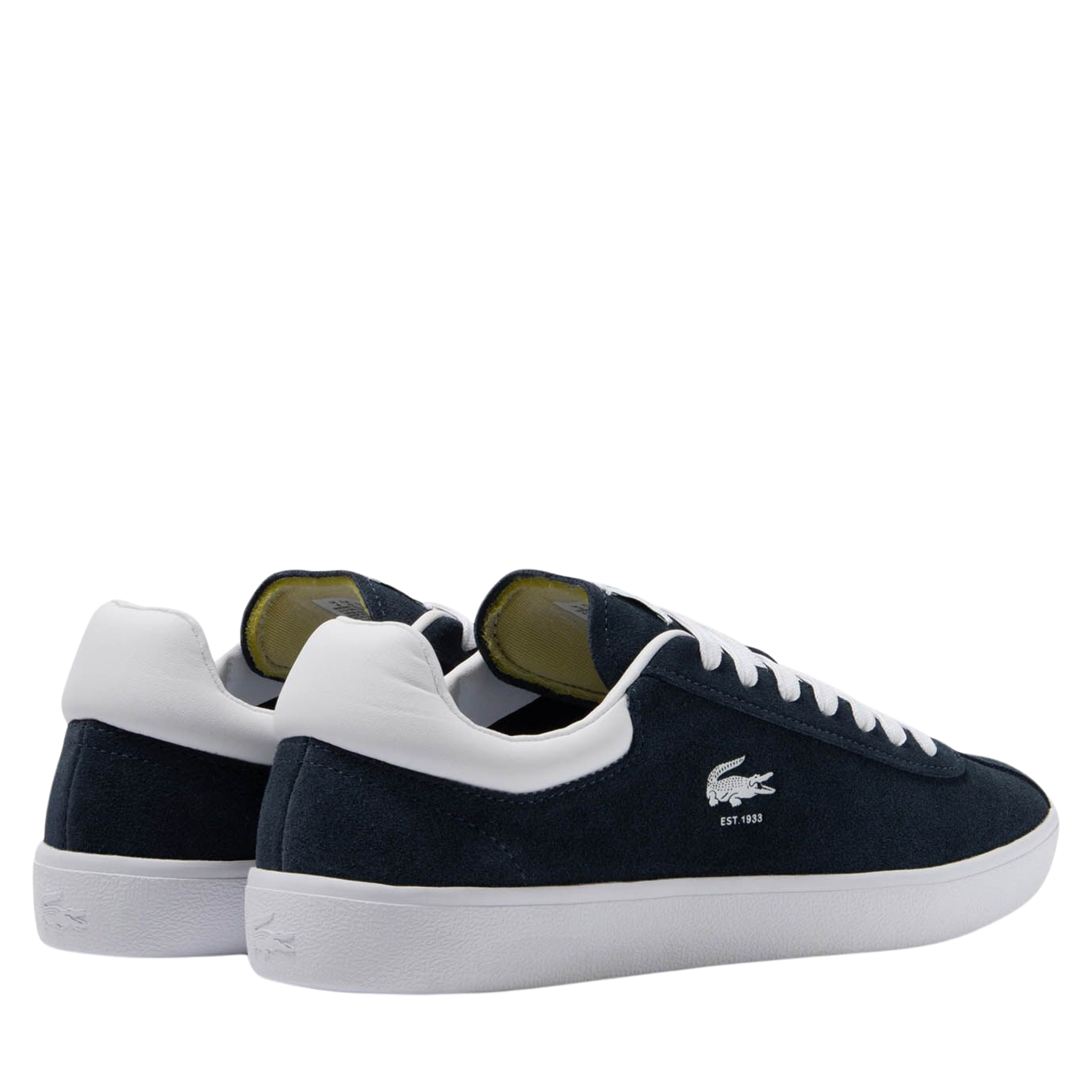 Mens Lacoste Navy/White Baseshot Suede Trainers