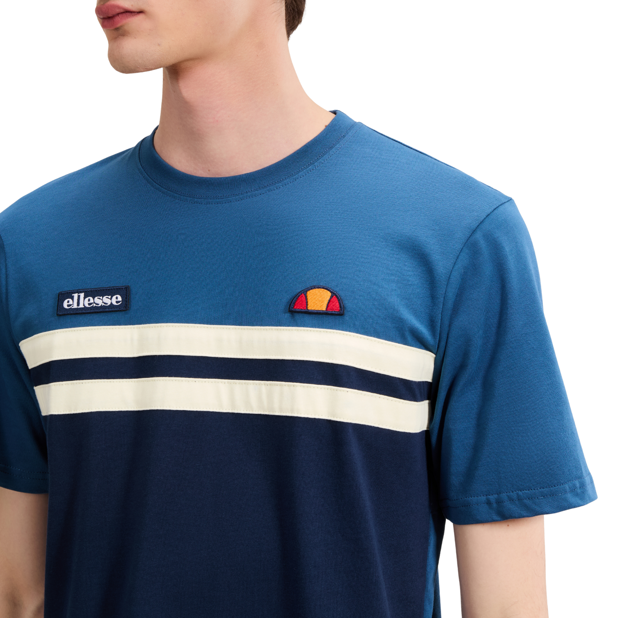 Mens Ellesse Navy/Light Yellow Venire S/s T Shirt
