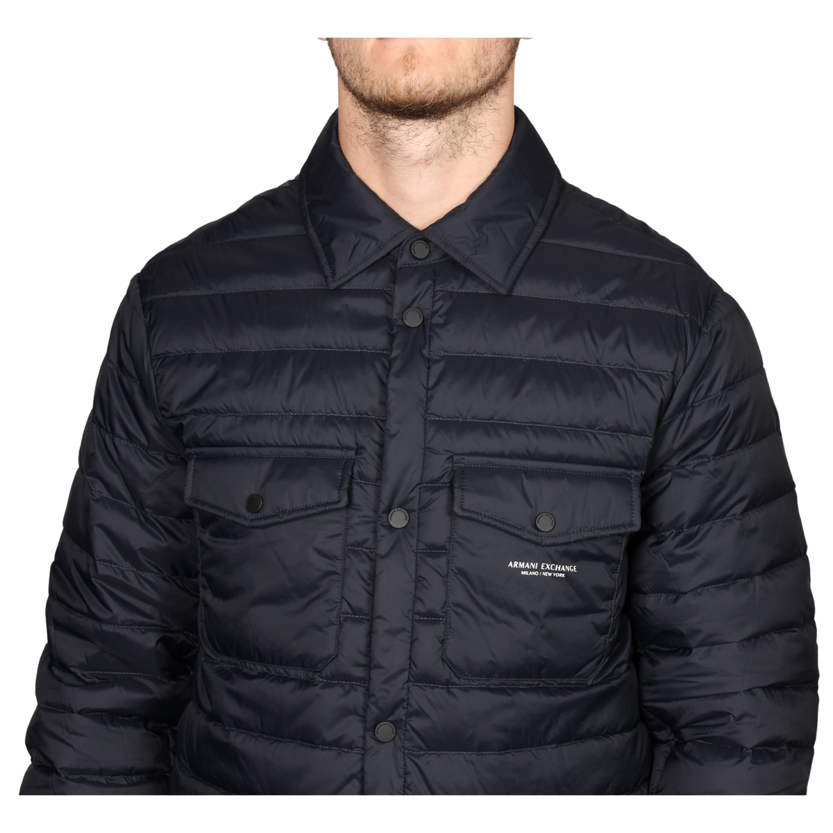 Mens Armani Exhange Deep Navy Down Padded Overshirt