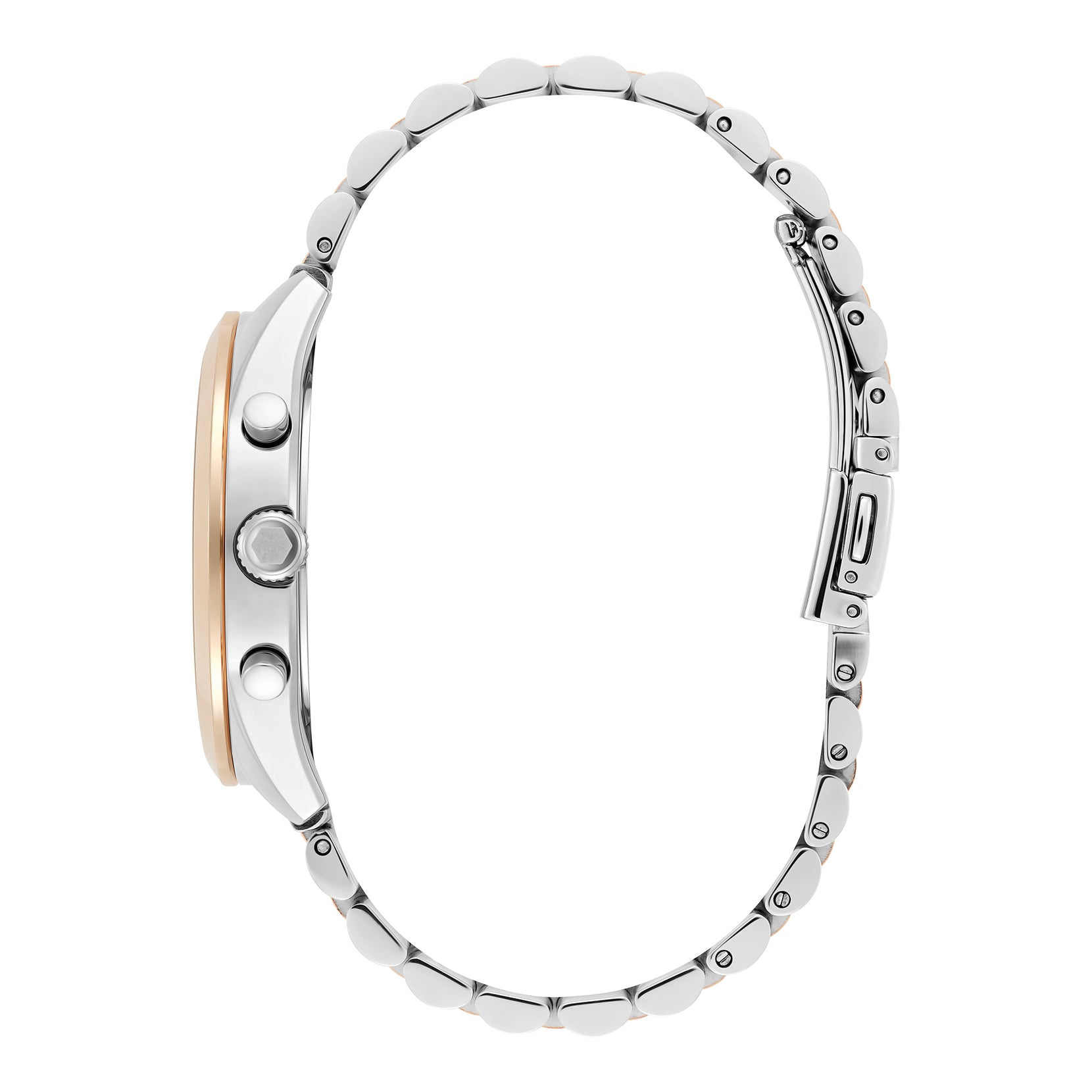 Womens Olivia Burton Silver/RG/White City Classic Bracelet Watch