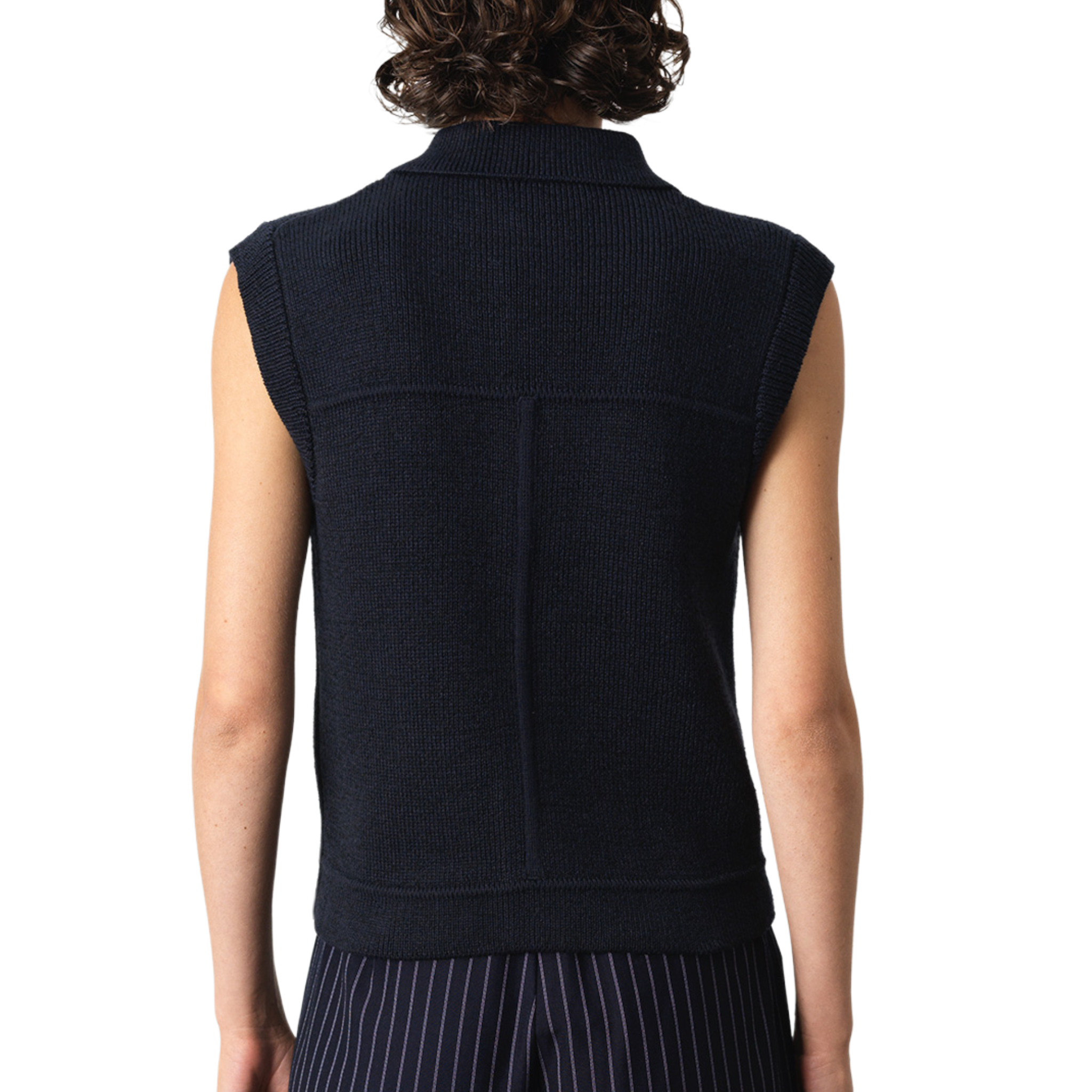Womens French Connection Indigo Roland Collared Knitted Vest