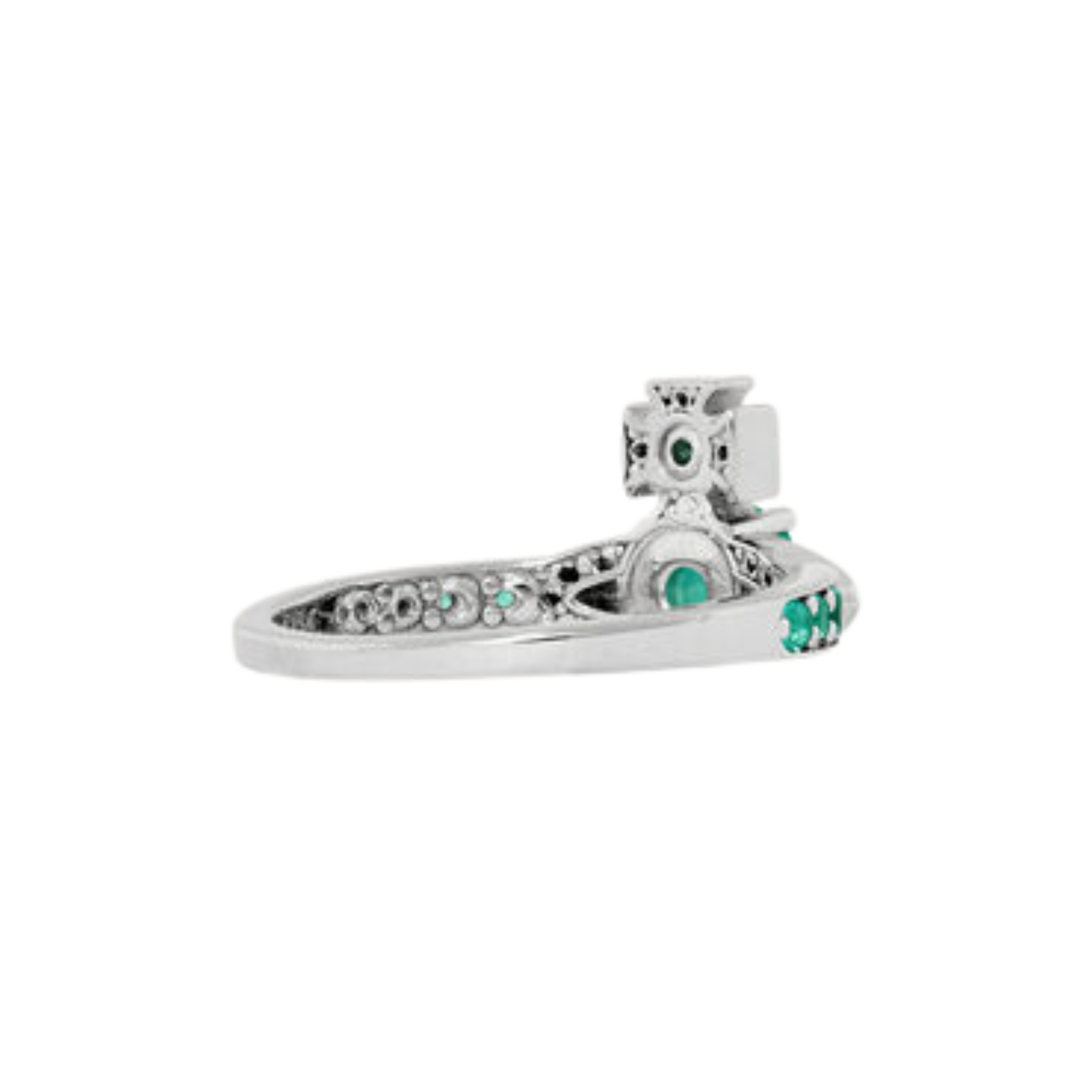 Vivienne Westwood Platinum/Turquoise Ismene Ring