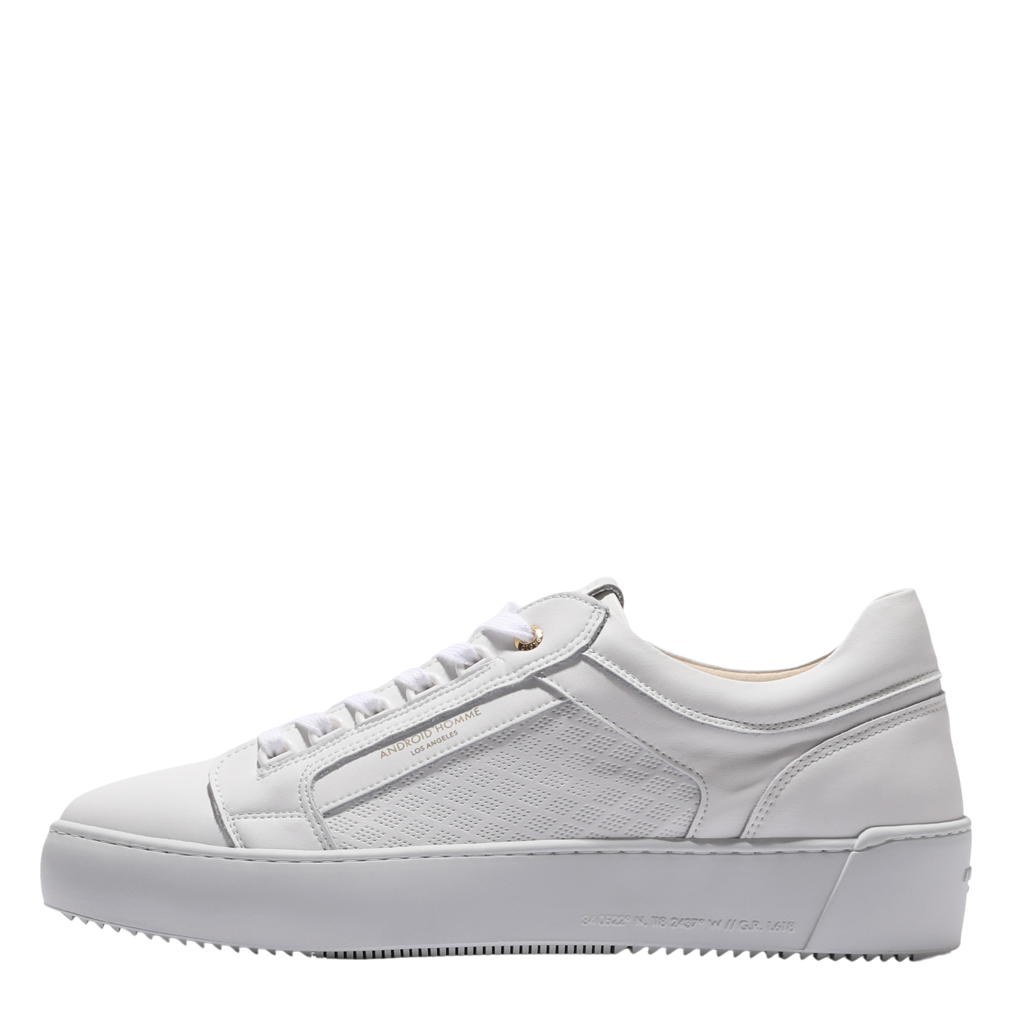 Mens Android Homme White Venice Diamond Perforated Trainers