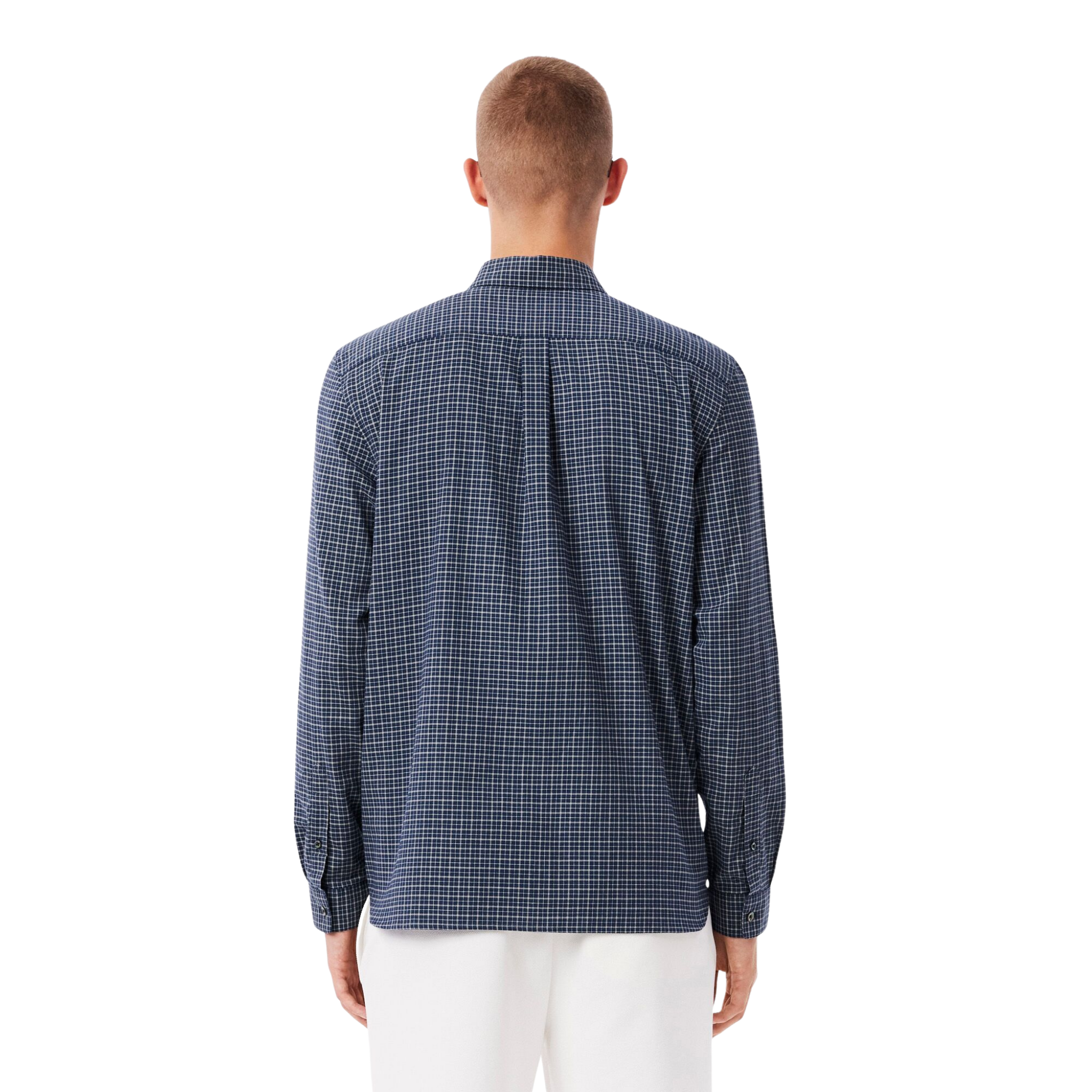 Mens Lacoste Navy/Flour Check Regular Fit L/s Shirt