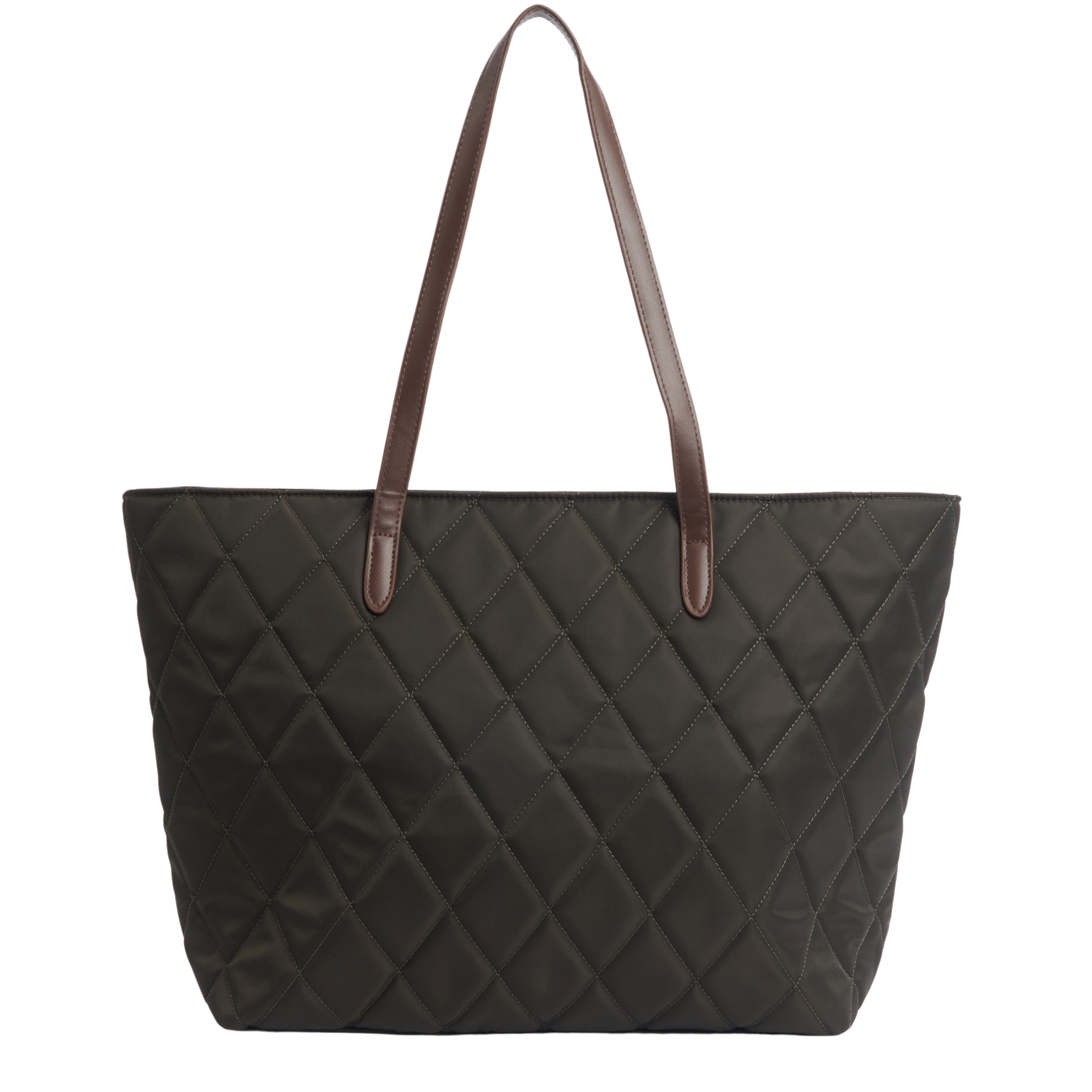Womens Barbour Olive Quilted Tote Bag