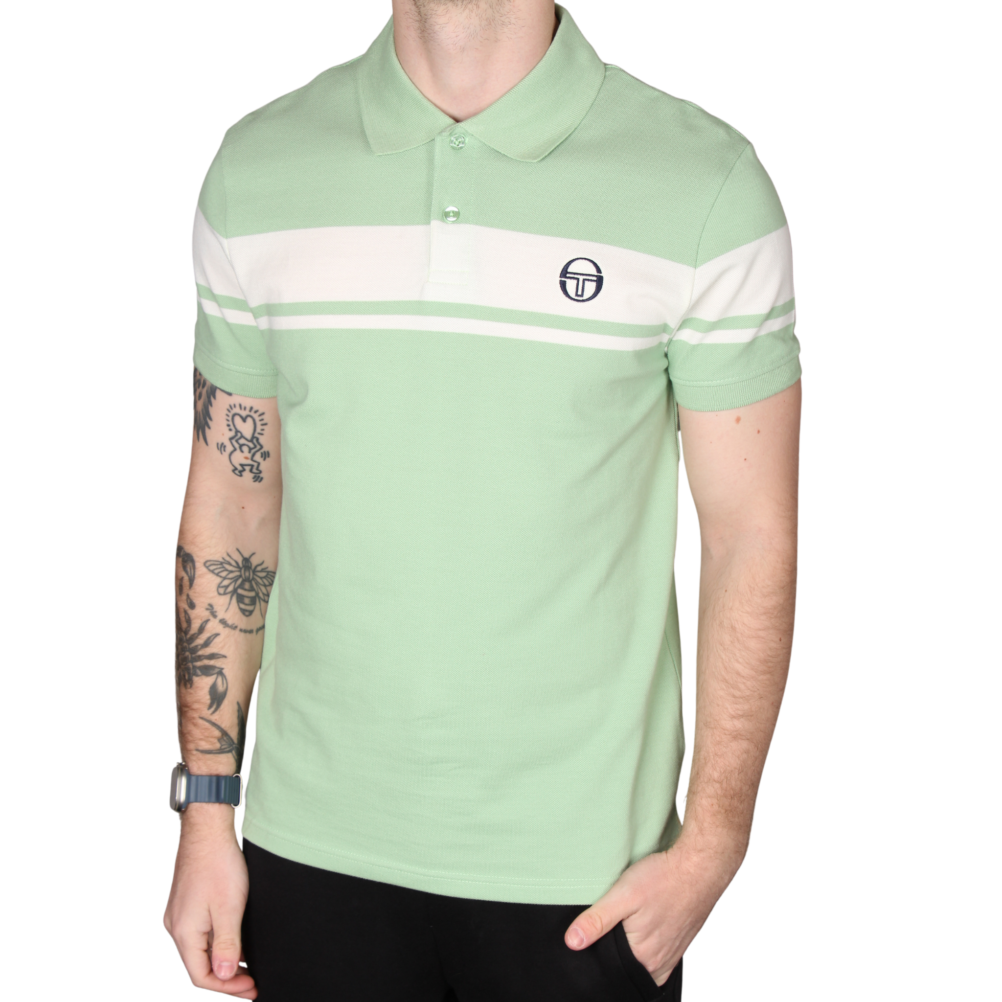 Mens Sergio Tacchini Quiet Green/Gardenia Young Line S/s Polo Shirt