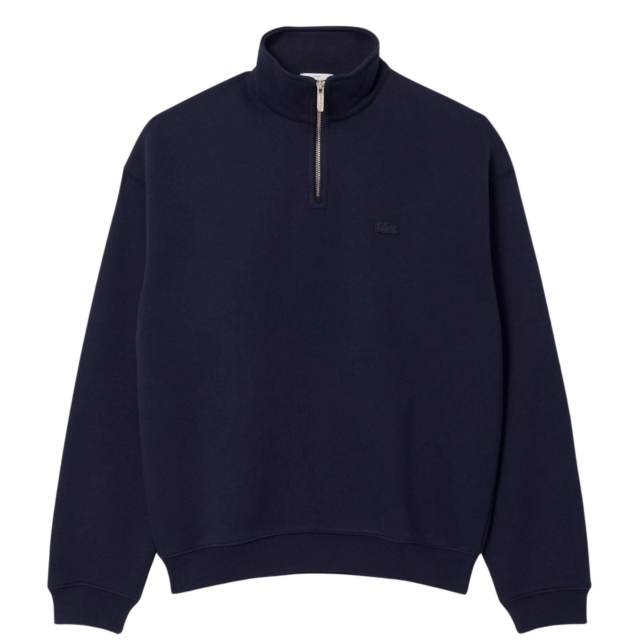 Mens Lacoste Navy Heavy Fleece Half Zip Sweatshirt