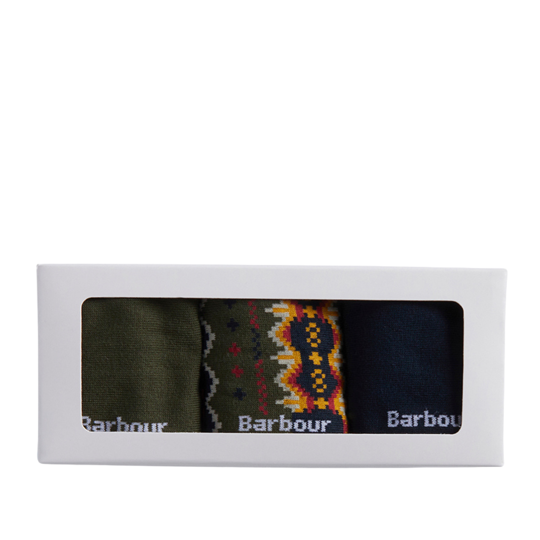 Mens Barbour Classic Tartan Case Fair Isle Socks Gift Box Set