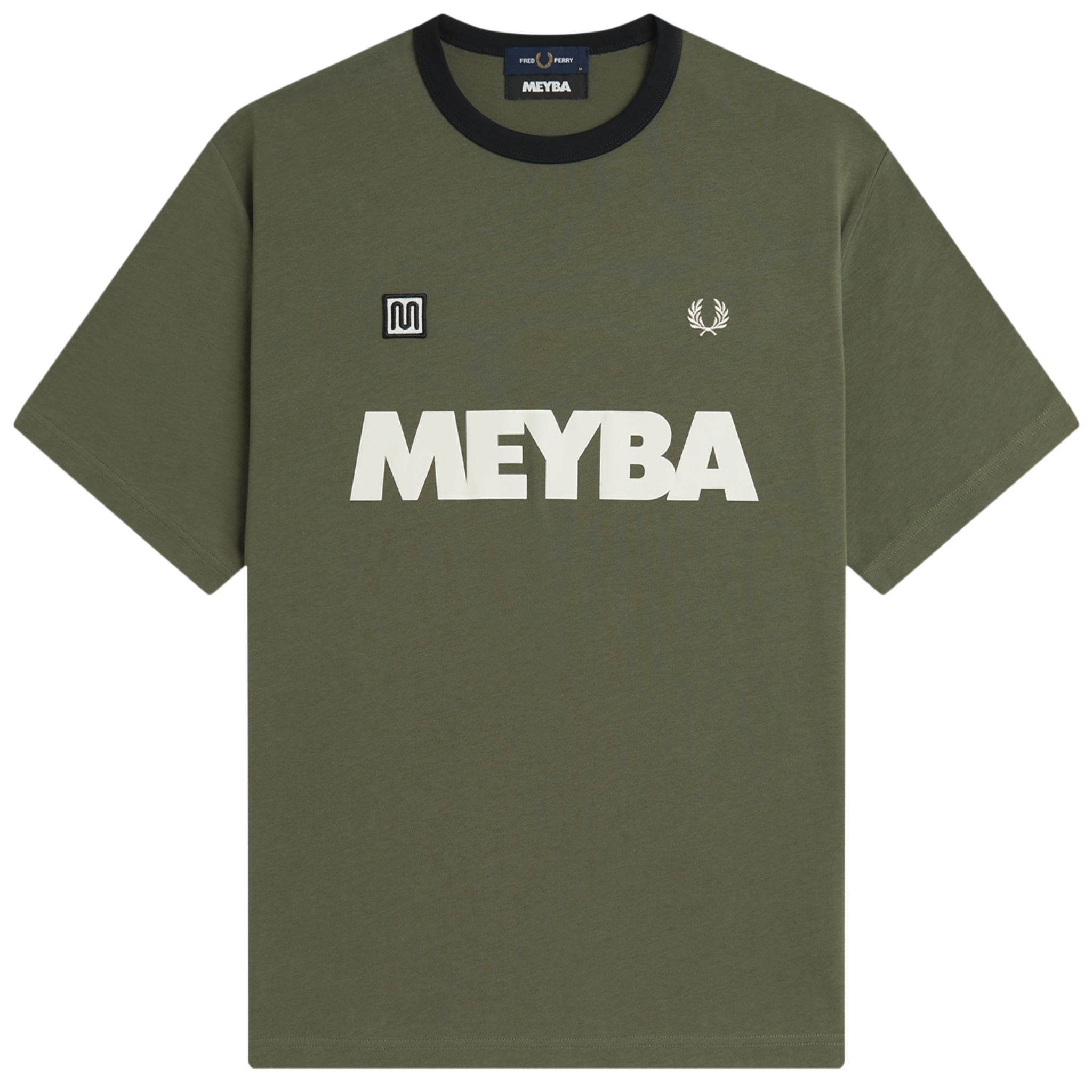 Mens Fred Perry x Meyba Laurel Wreath Green Ringer S/s T Shirt