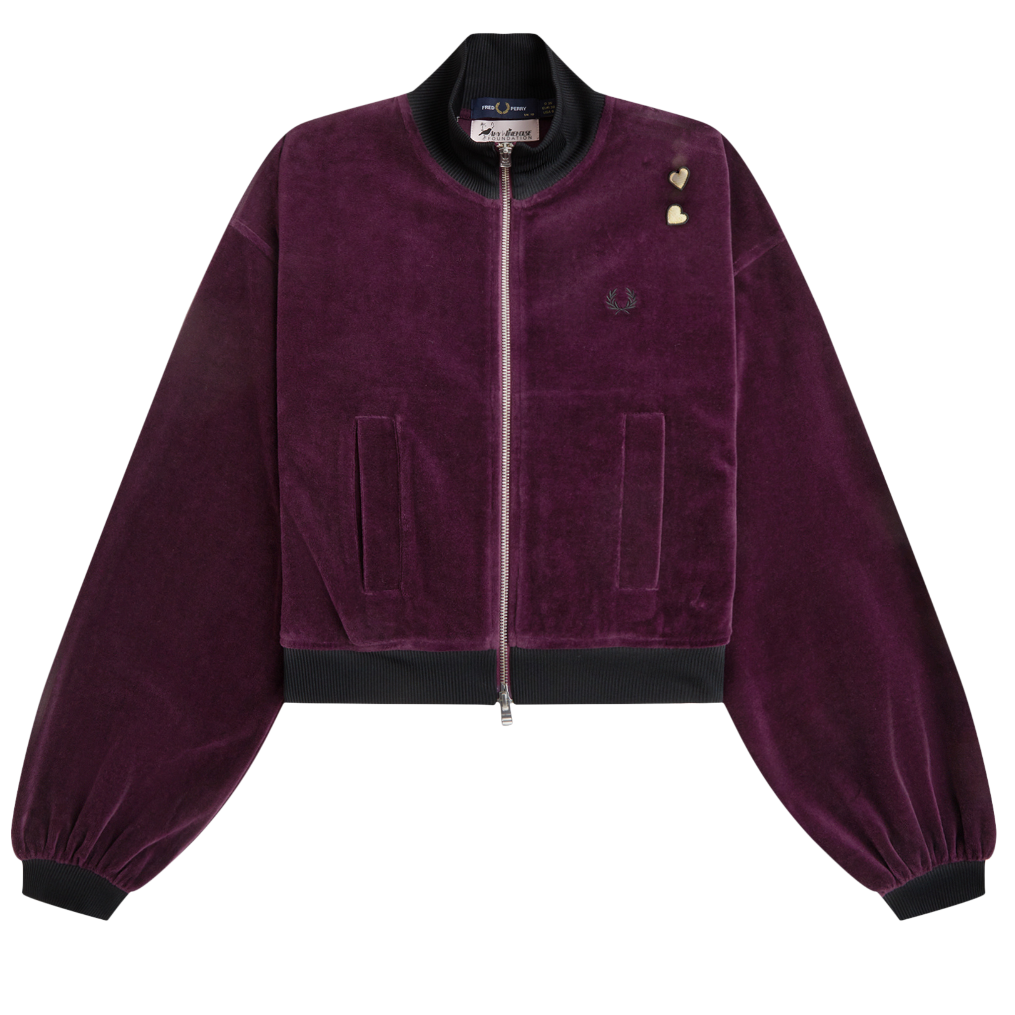 Womens Fred Perry x AW Plum Velour Track Jacket