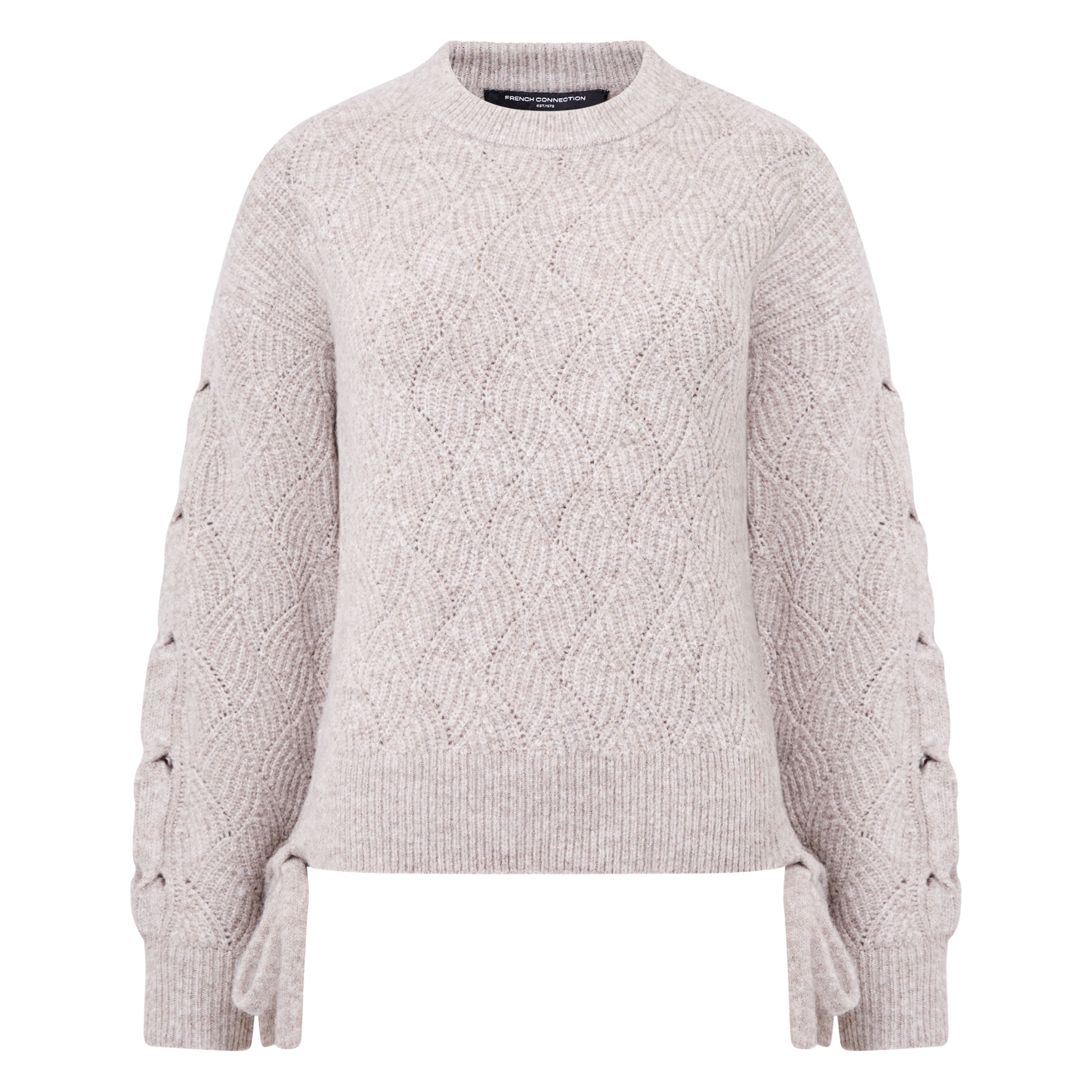 Womens French Connection Mushroom Tina Cable Tie Sleeve Jumper