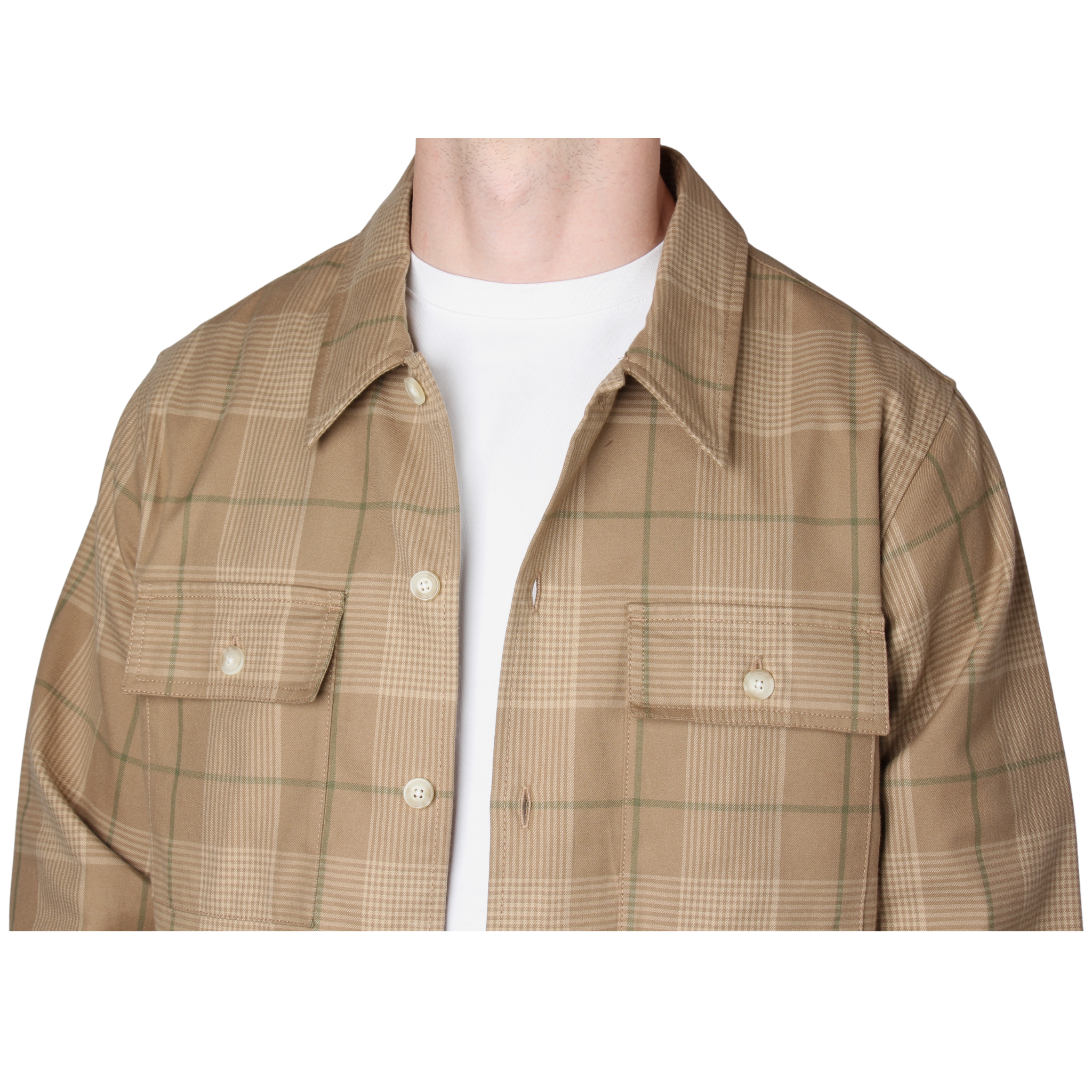 Mens HUGO Medium Beige Ernio Check Overshirt
