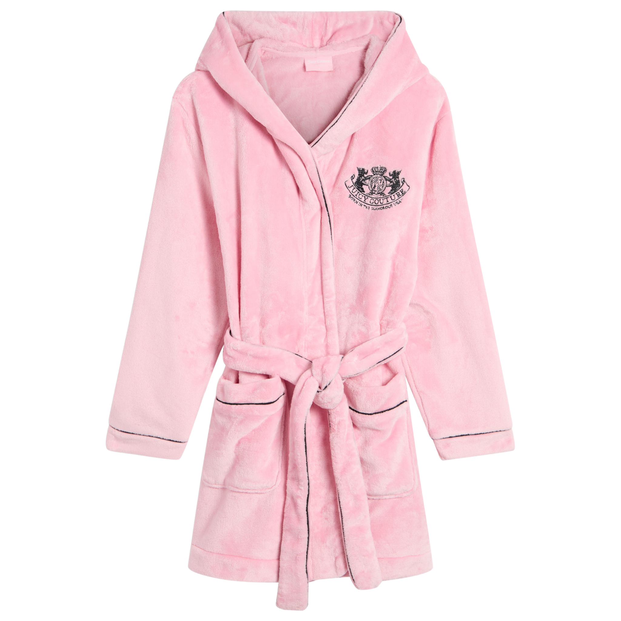 Womens Juicy Couture Pink Lottie Crest Plush Robe