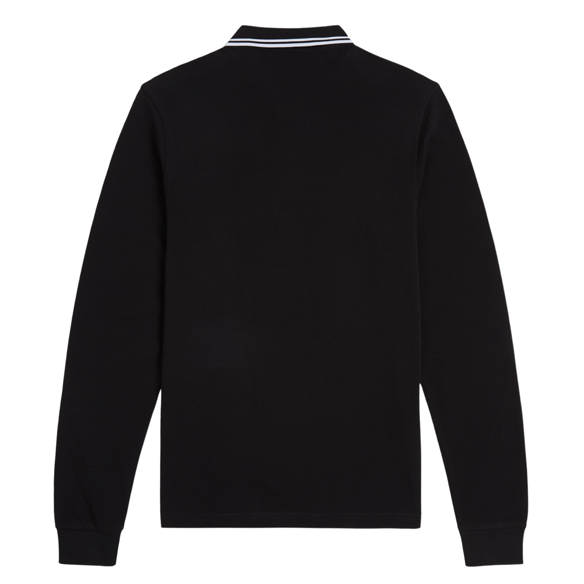 Mens Fred Perry Black Twin Tipped L/s Polo Shirt
