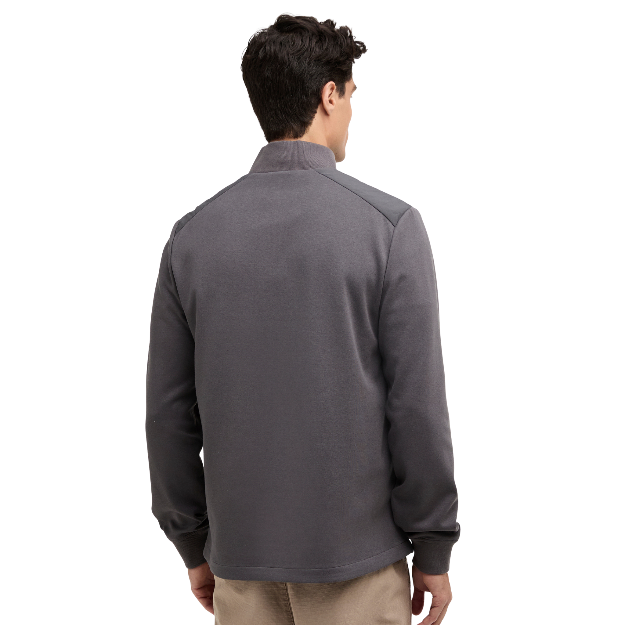 Mens Barbour International Charcoal Ethan Quilted Sweat Jacket