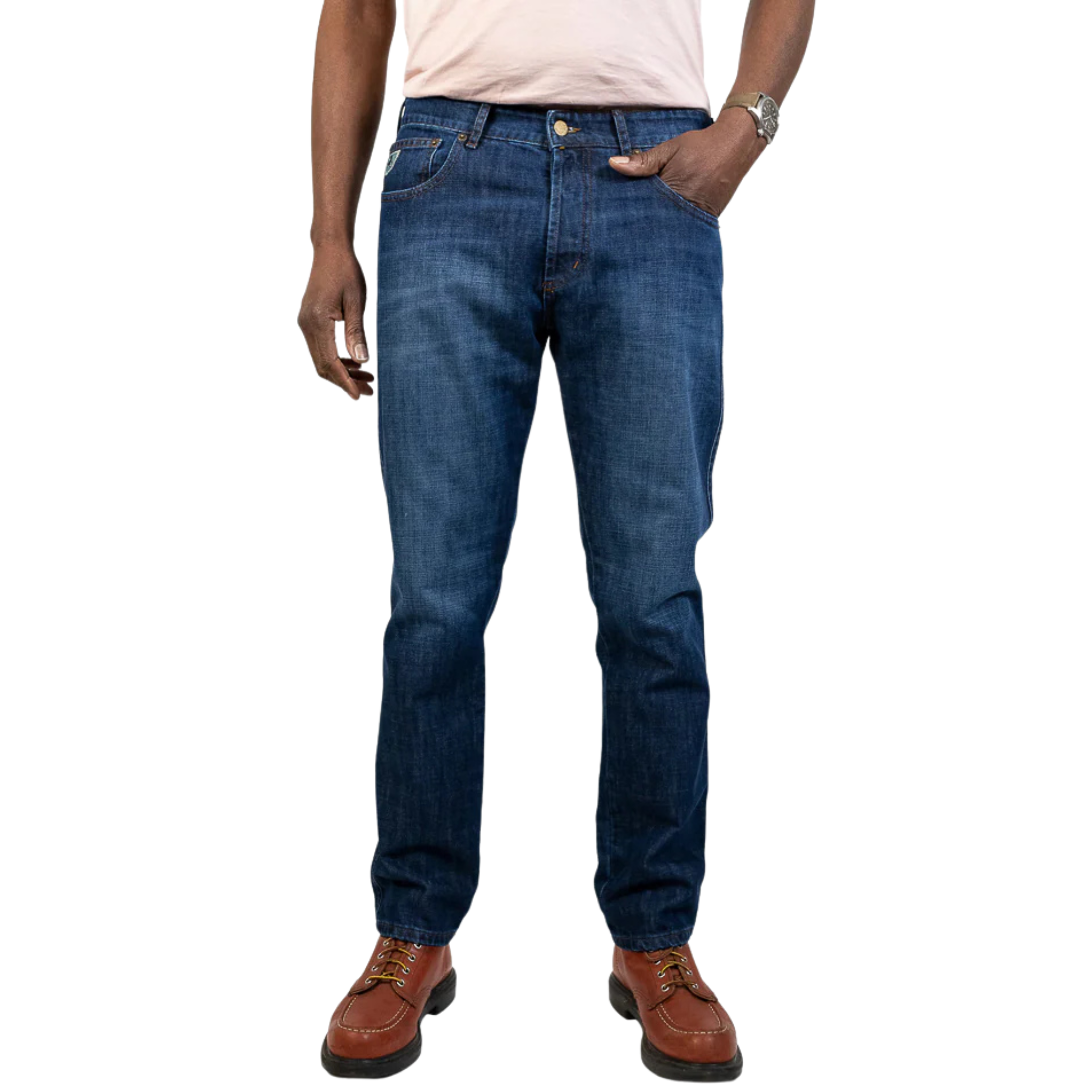 Mens Lois Dark Stone Wash Terrace Tapered Fit Jeans