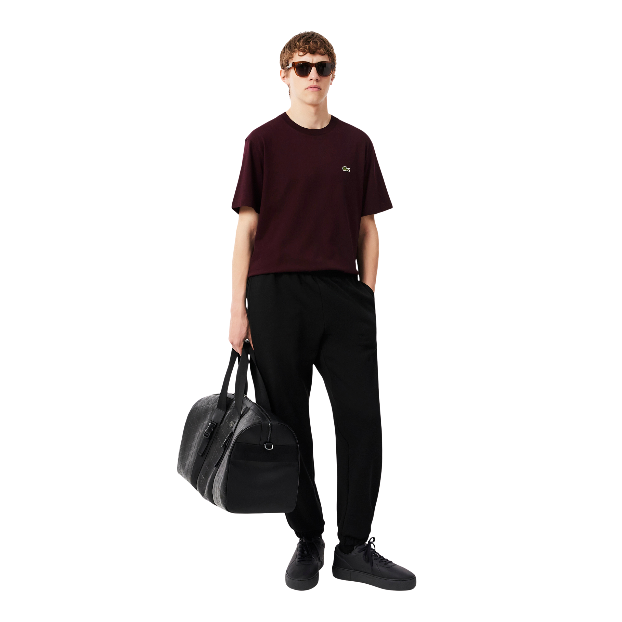 Mens Lacoste Oxblood Classic Fit Mid Weight S/s T Shirt