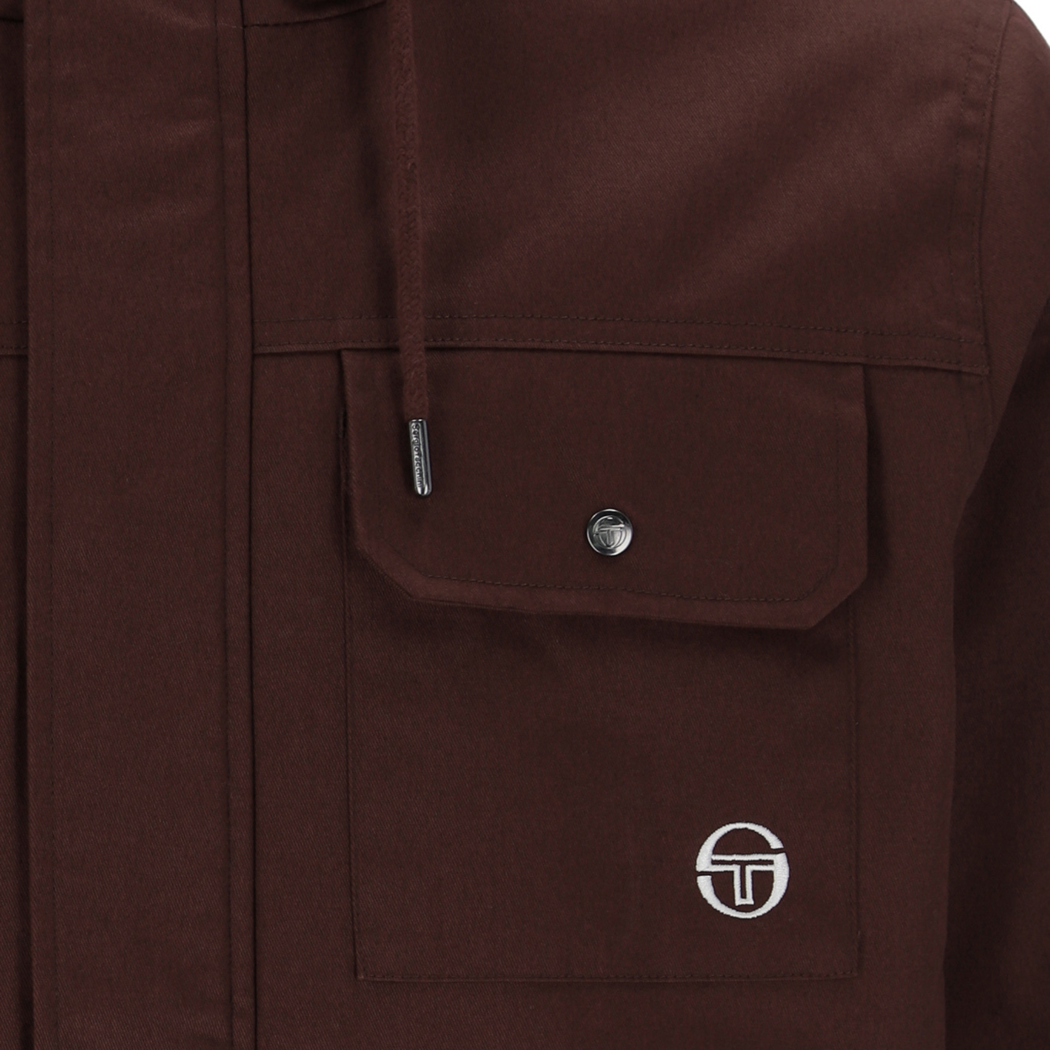 Mens Sergio Tacchini Bitter Chocolate Weaver Hooded Field Jacket
