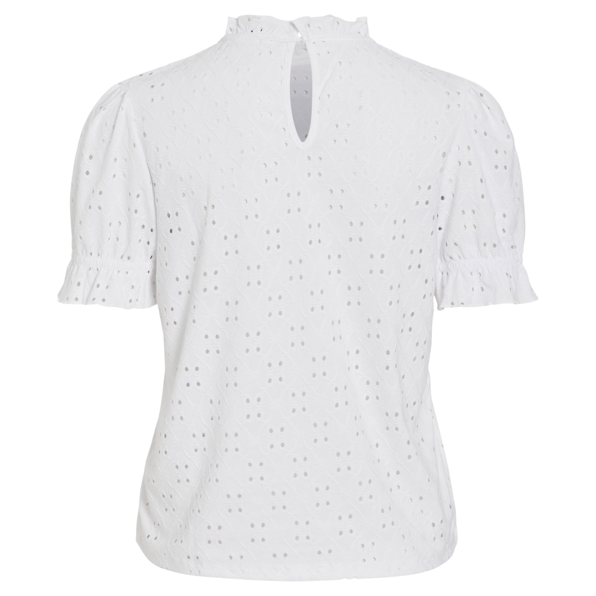 Womens Vila Optical Snow Vikawa Flounce S/s Top
