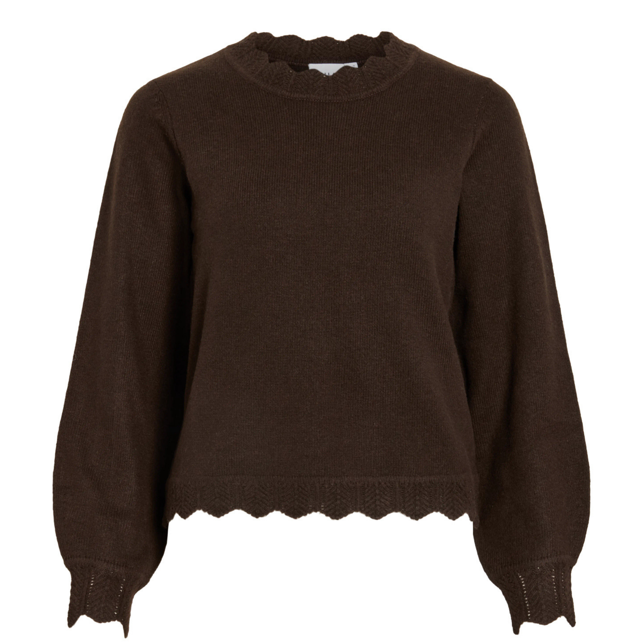Womens Vila Coffee Bean Melange Vinikolina L/s Knit