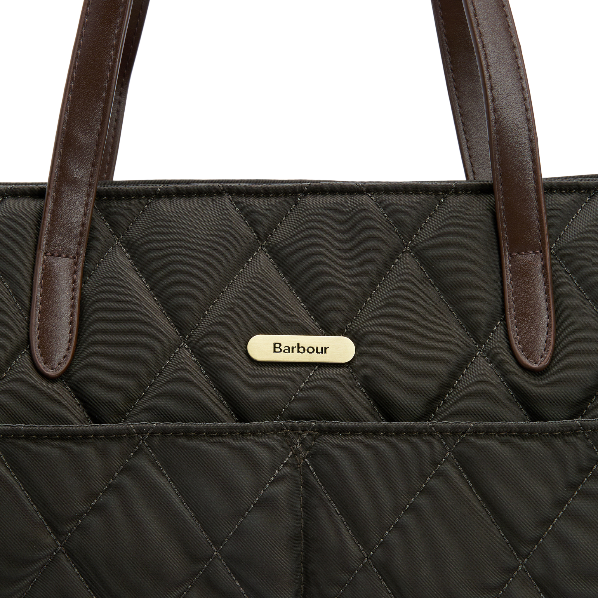 Womens Barbour Olive Quilted Tote Bag