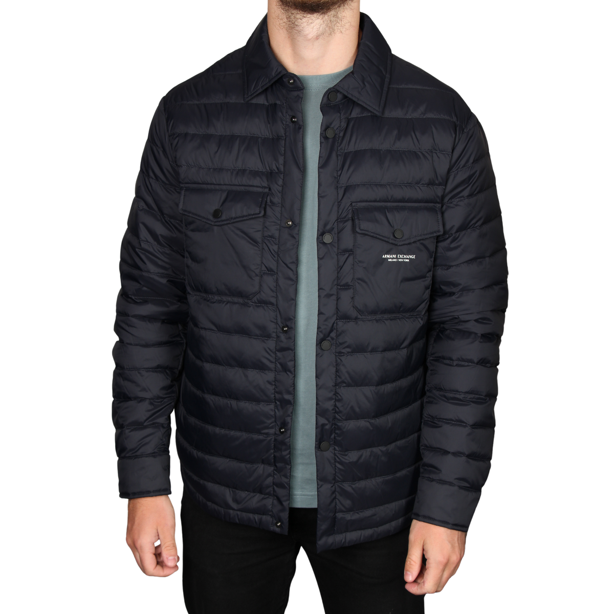 Mens Armani Exhange Deep Navy Down Padded Overshirt