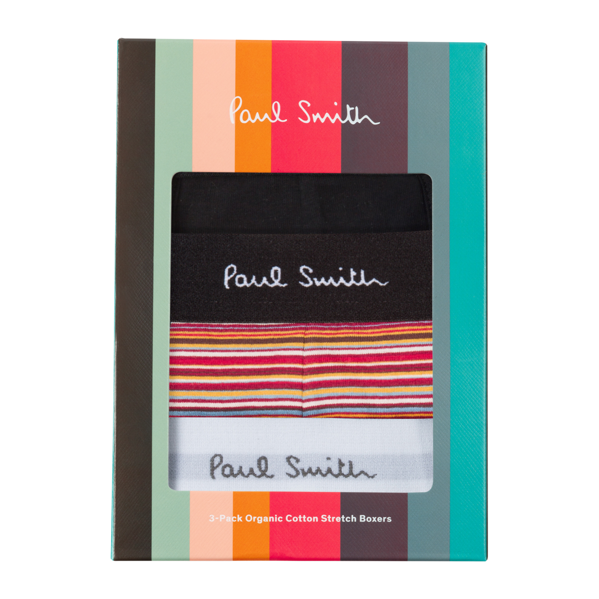 Mens Paul Smith Signature/Black/White 3PK Trunks