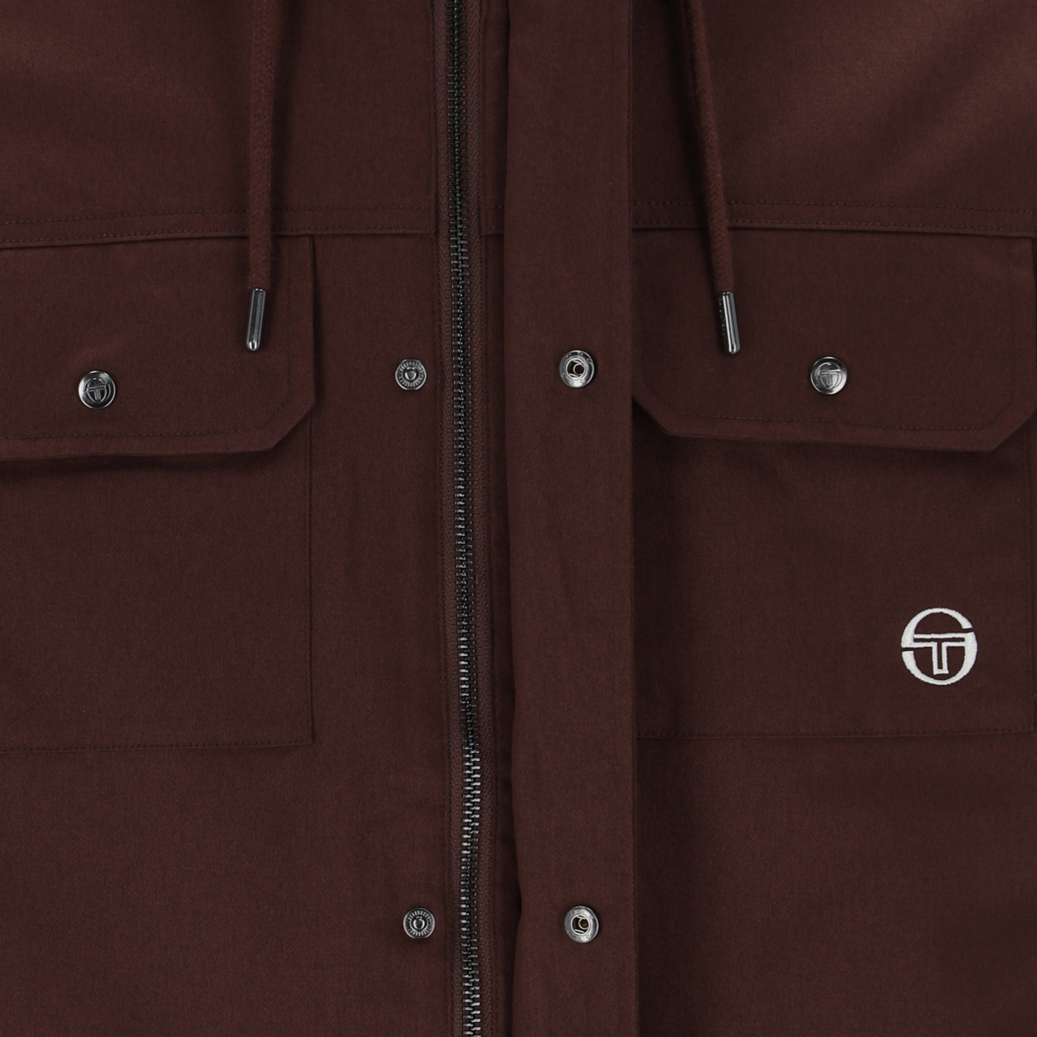 Mens Sergio Tacchini Bitter Chocolate Weaver Hooded Field Jacket