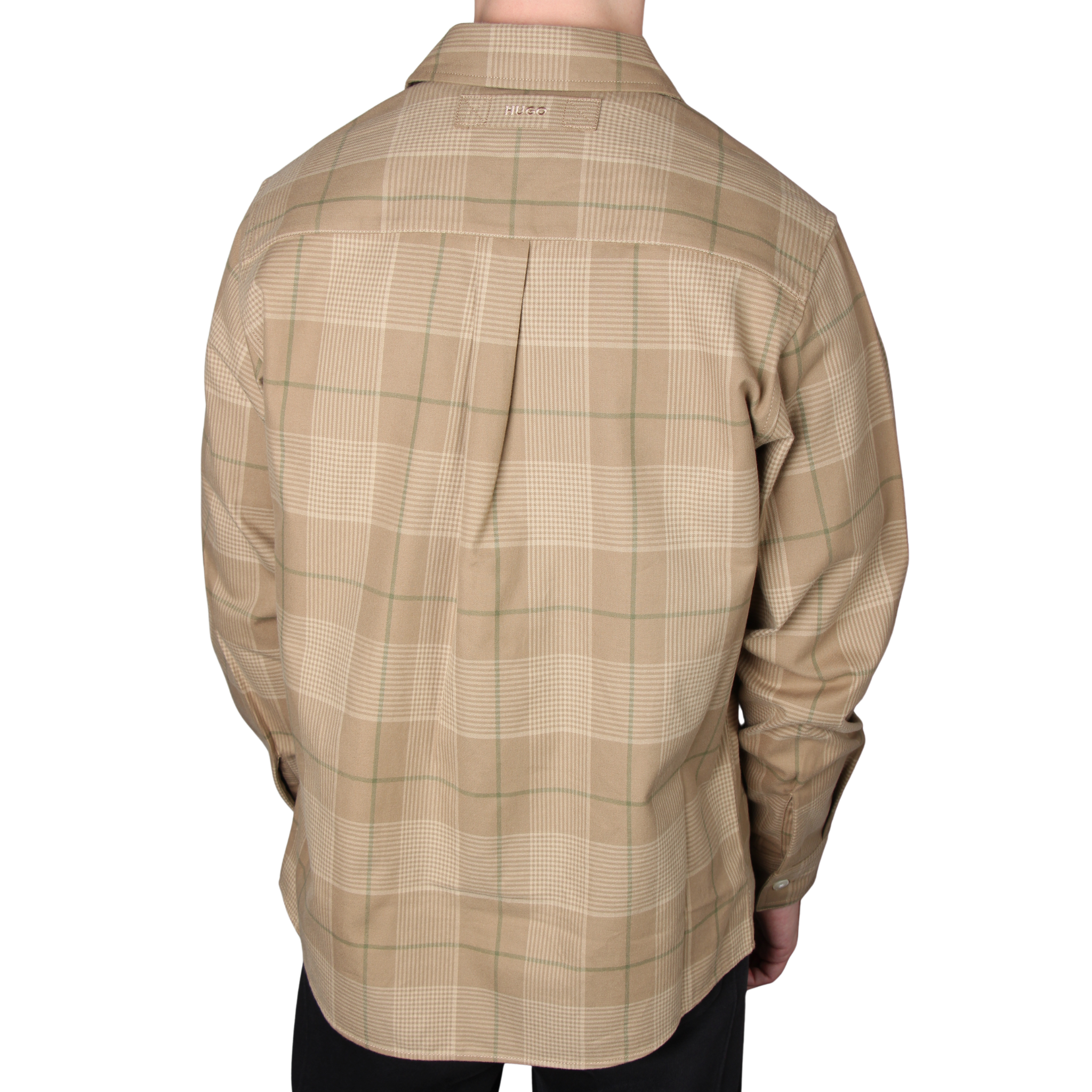 Mens HUGO Medium Beige Ernio Check Overshirt