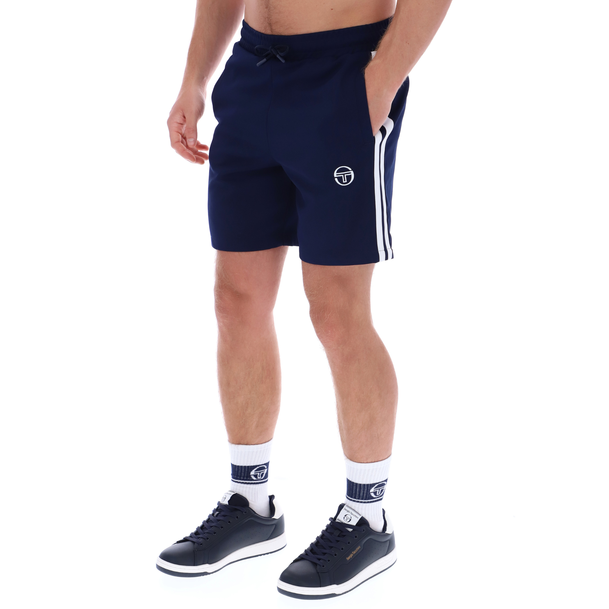 Mens Sergio Tacchini Maritime Blue/White Pietrapertosa Shorts