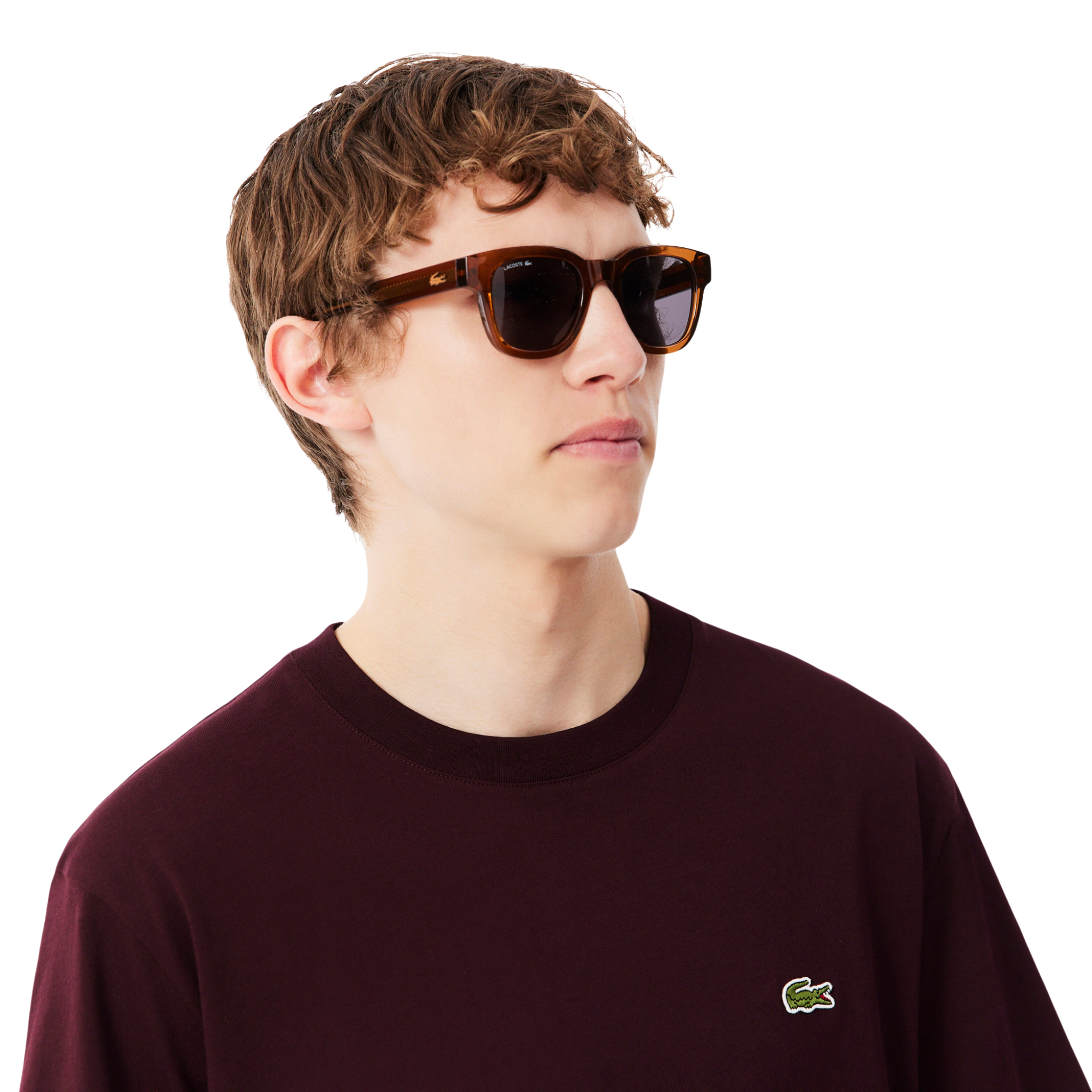 Mens Lacoste Oxblood Classic Fit Mid Weight S/s T Shirt